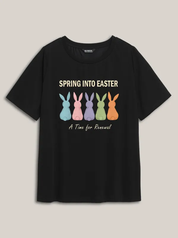Spring into Easter Pattern Crewneck T-Shirt sold by Bloomchic