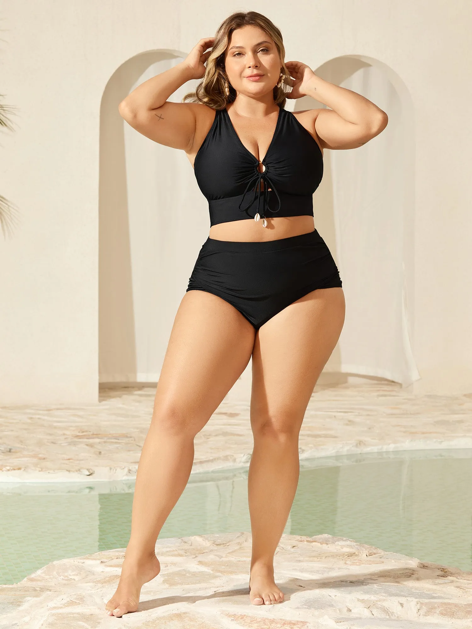 Knotted Keyhole Crossstraps Swim Top sold by Bloomchic product image thumbnail 3