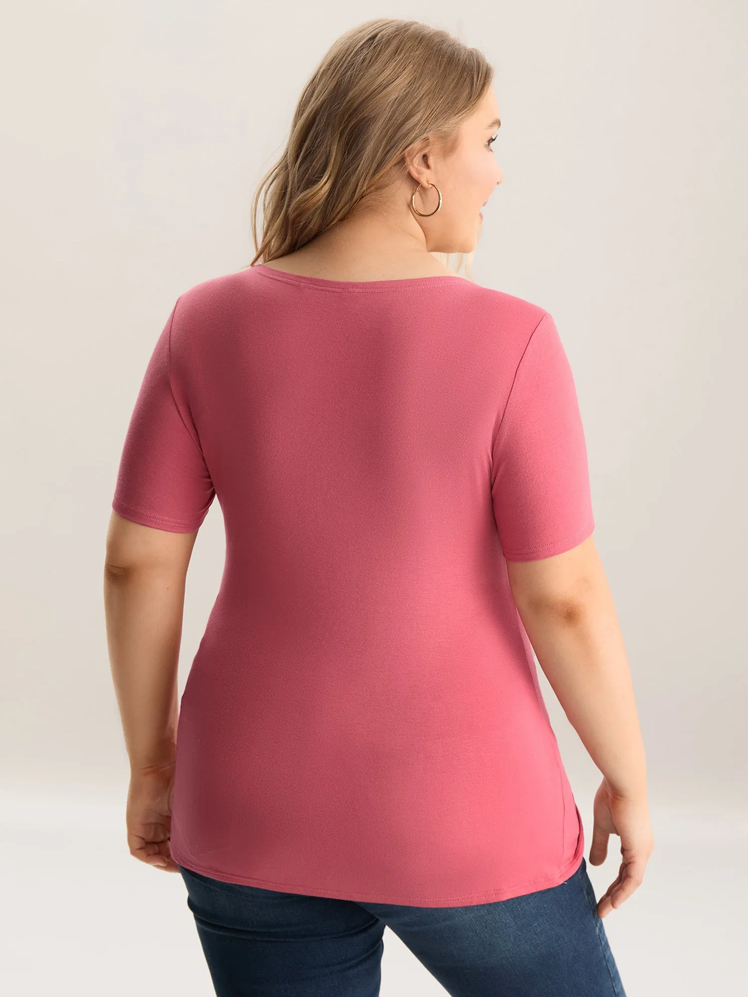 Supersoft Wrap Fitted Plain Knit Top sold by Bloomchic product image thumbnail 4