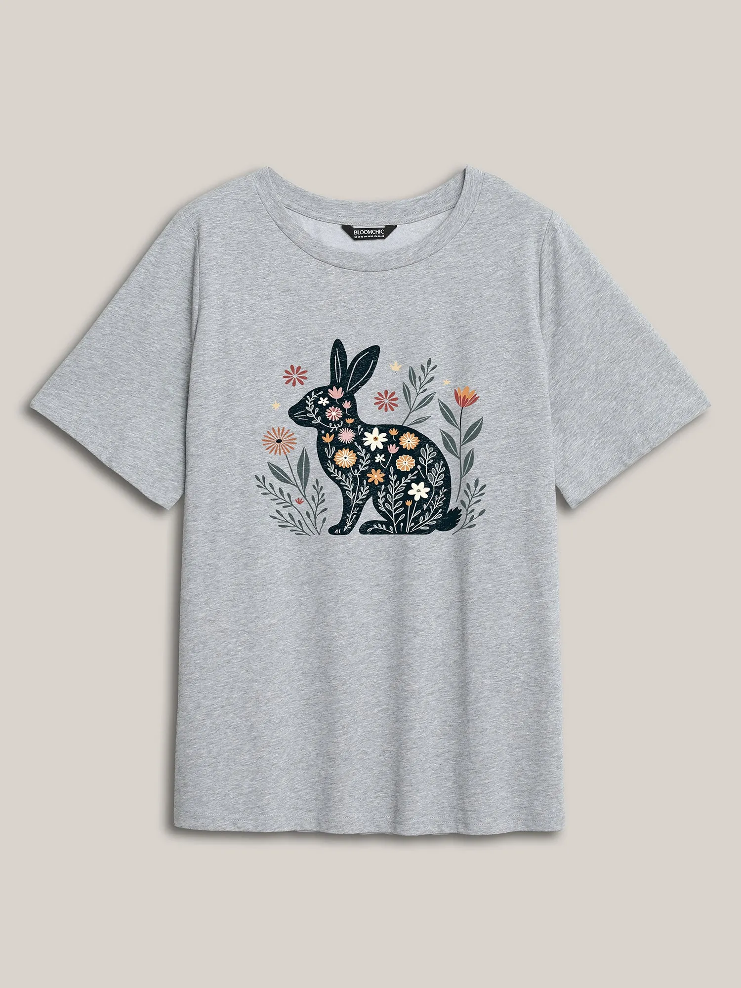 Festive Bunny Crewneck T-Shirt sold by Bloomchic