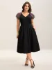 Floral Sleeves Spliced Pockets Midi Dress sold by Bloomchic