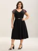 Floral Sleeves Spliced Pockets Midi Dress sold by Bloomchic