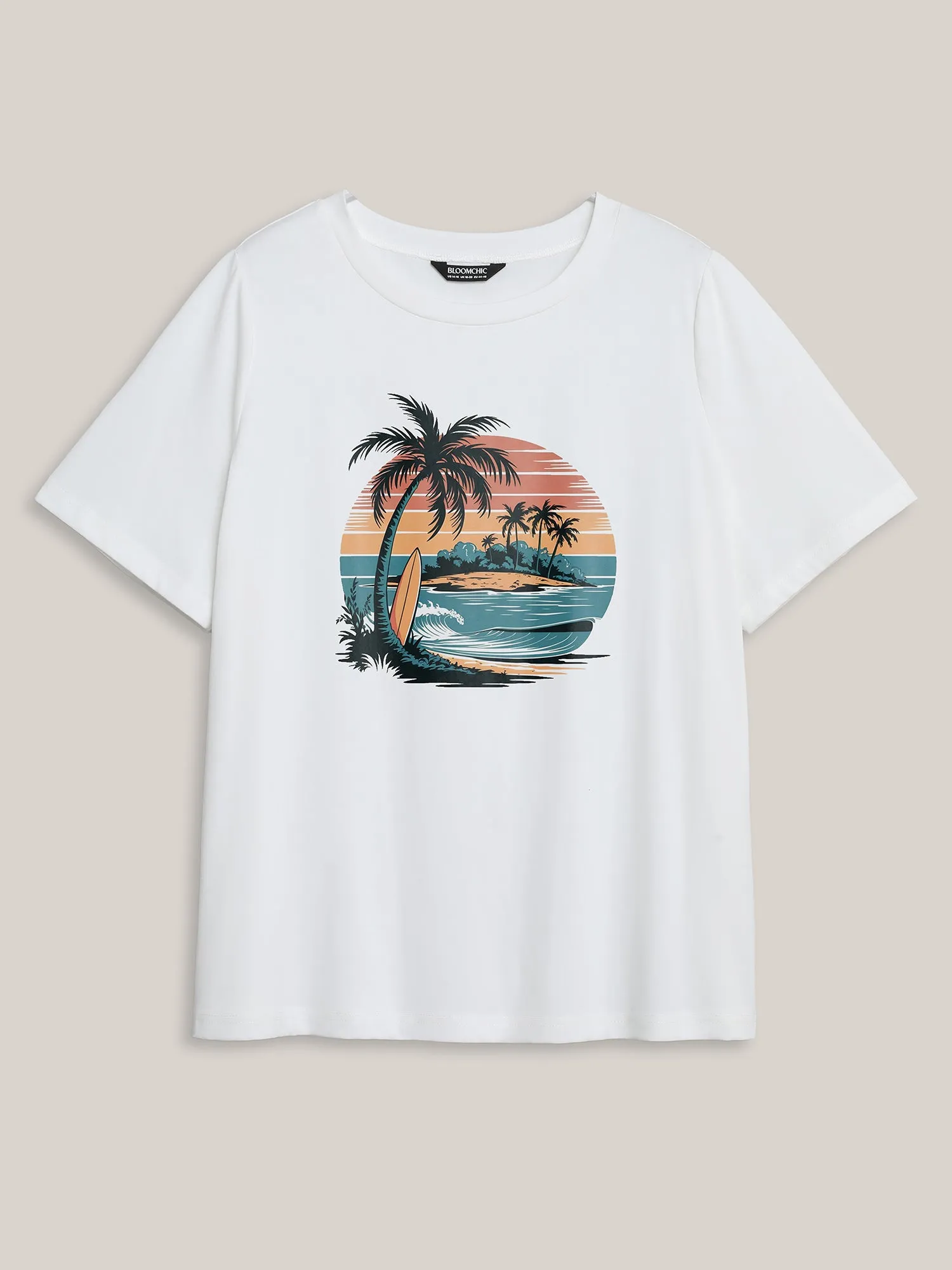 Tropical Vibes Pattern Crewneck T-Shirt sold by Bloomchic
