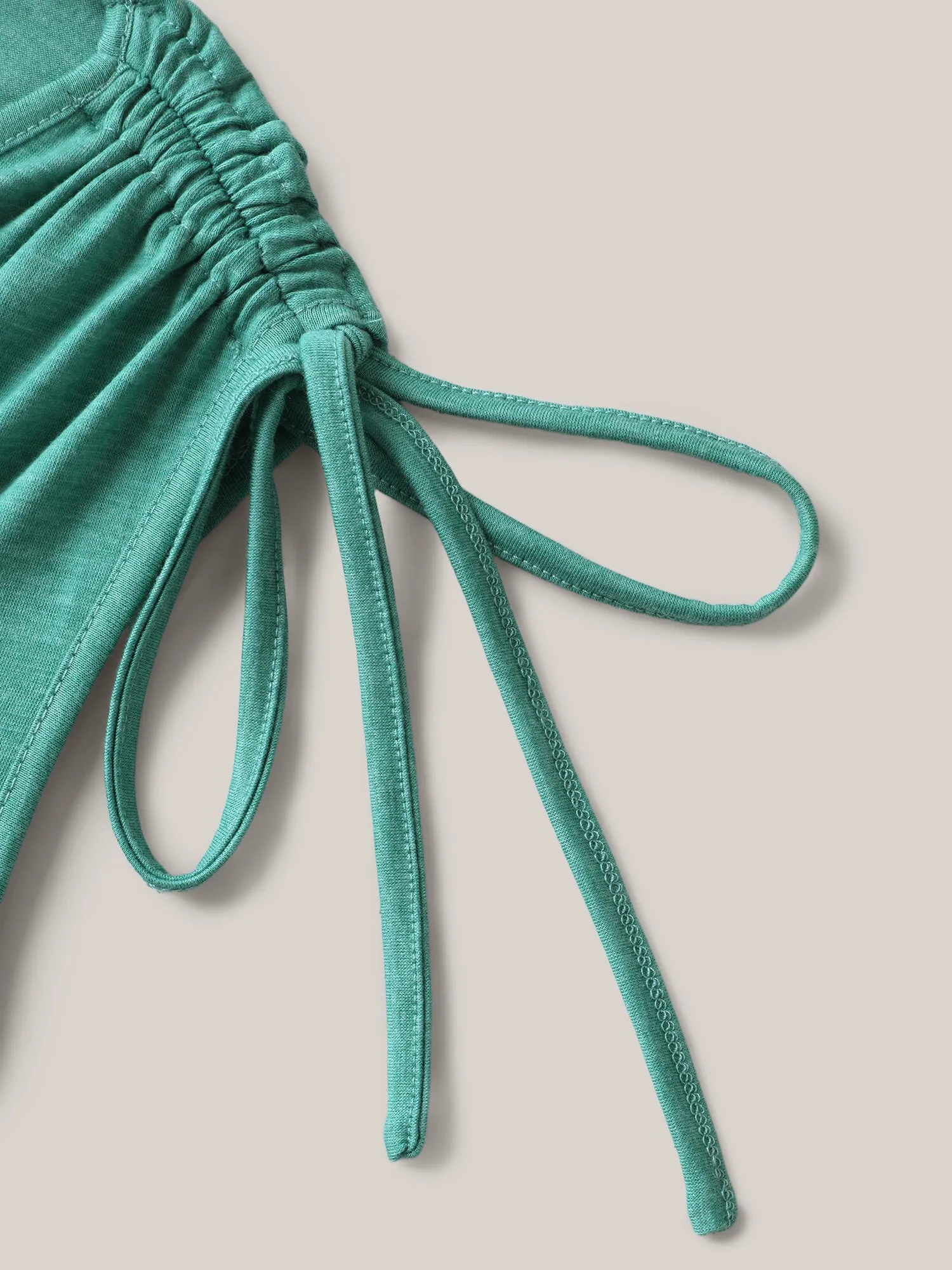 Heather Stretchy Shoulder Drawstring Tank Top sold by Bloomchic product image thumbnail 5