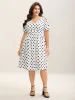 Polka Dot Print Pockets Midi Dress sold by Bloomchic
