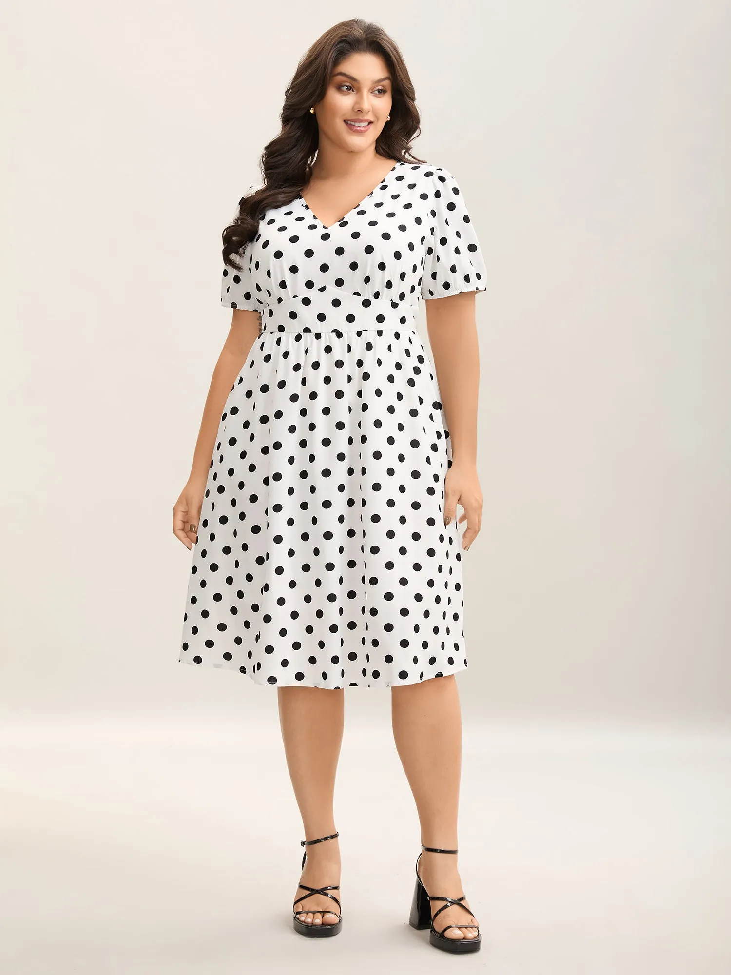 Polka Dot Print Pockets Midi Dress sold by Bloomchic product image thumbnail 3
