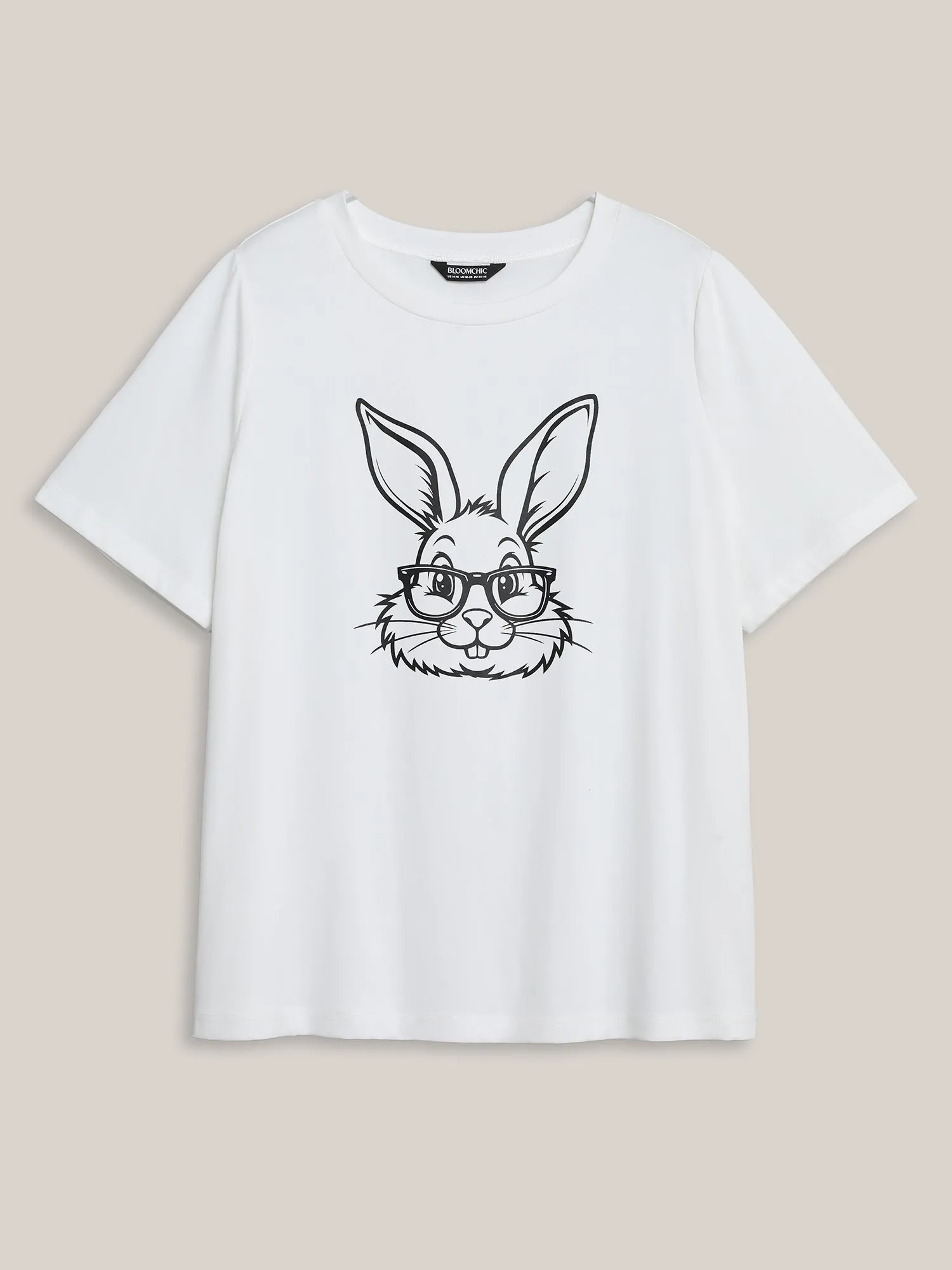 Happy Bunny Pattern Crewneck T-Shirt sold by Bloomchic