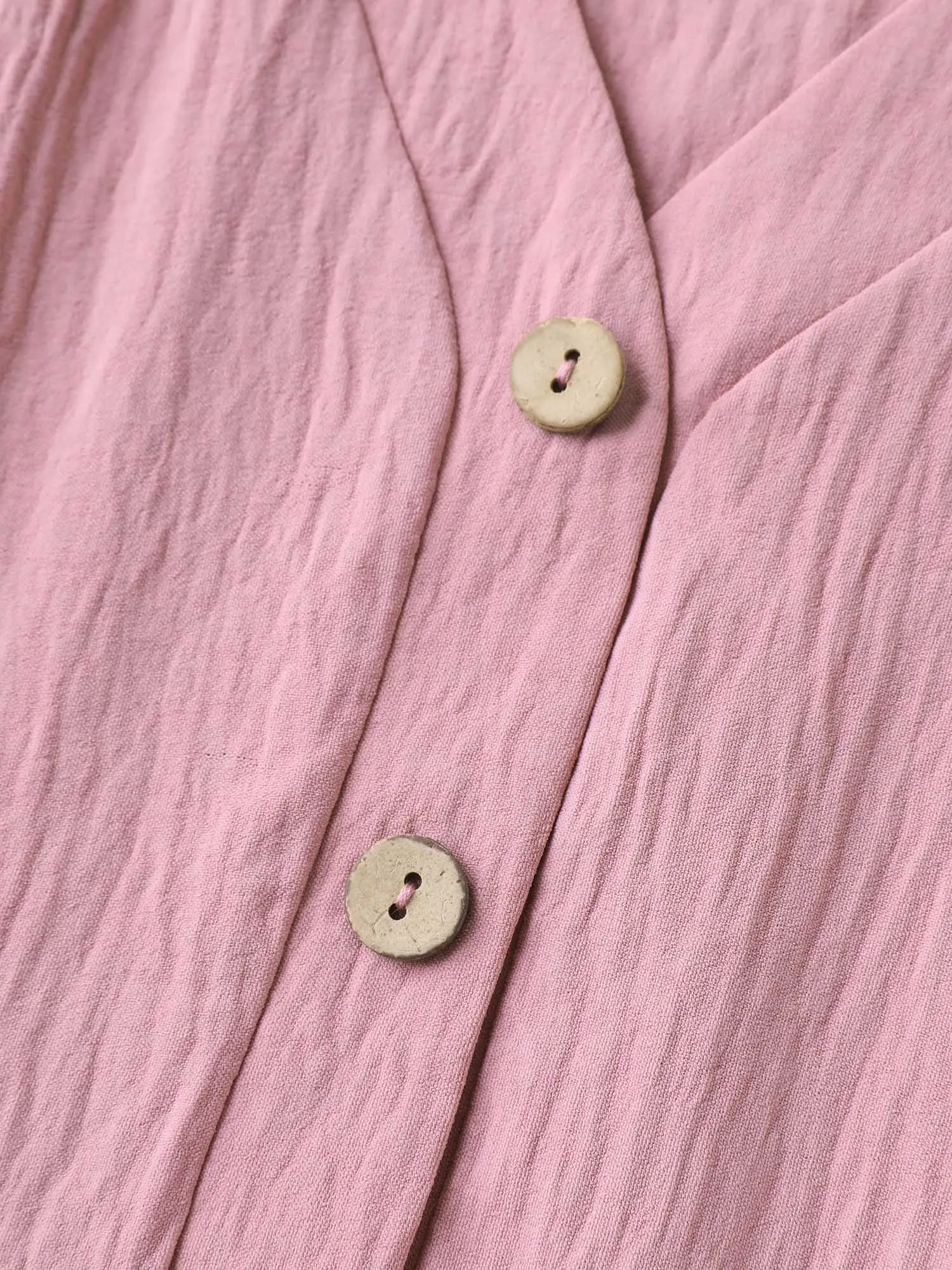 Layered Ruffled Sleeve Fake Placket Midi Dress sold by Bloomchic product image thumbnail 5