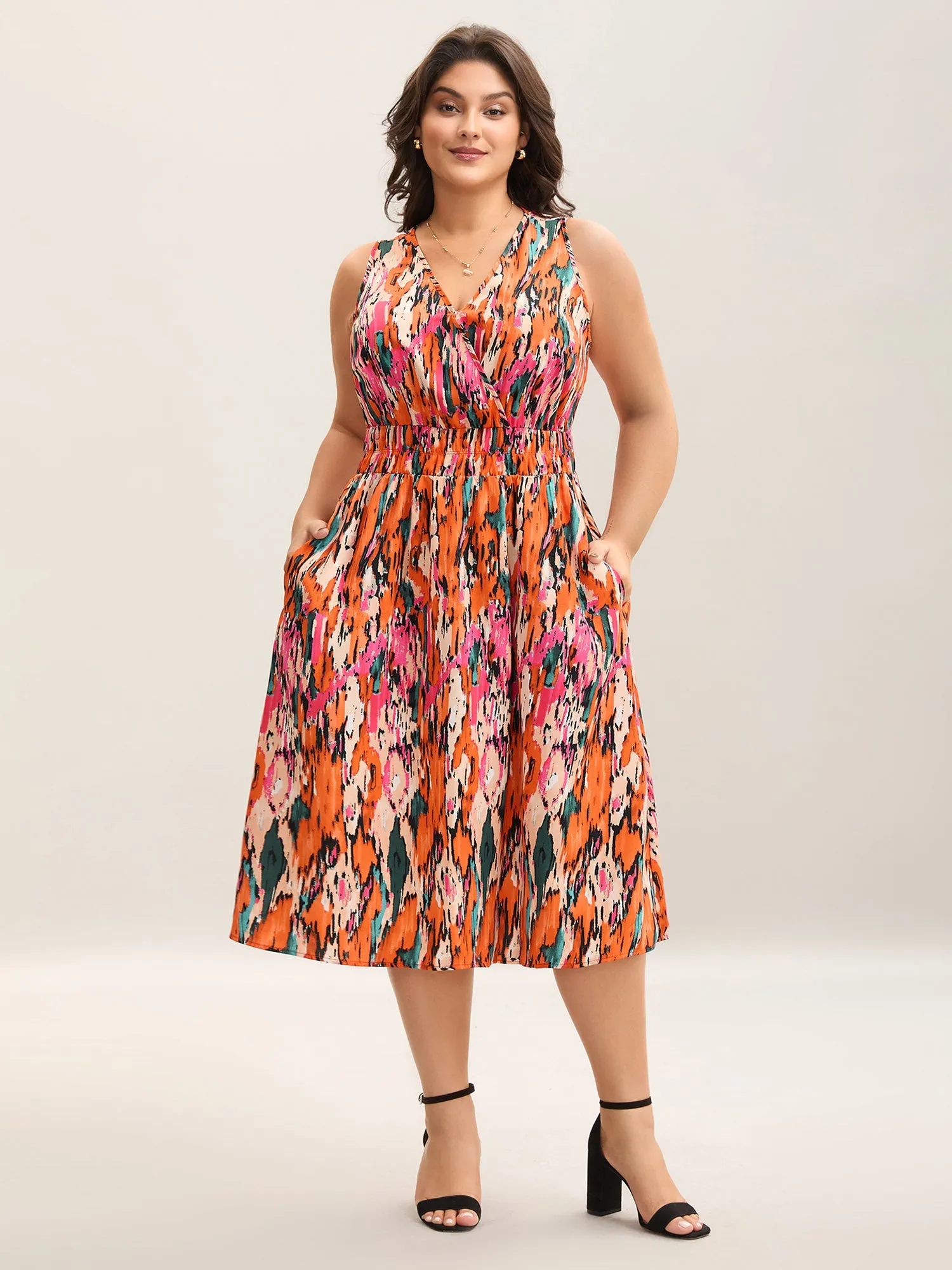 Spring Fling Shirred Waist Pockets Midi Dress sold by Bloomchic product image thumbnail 3