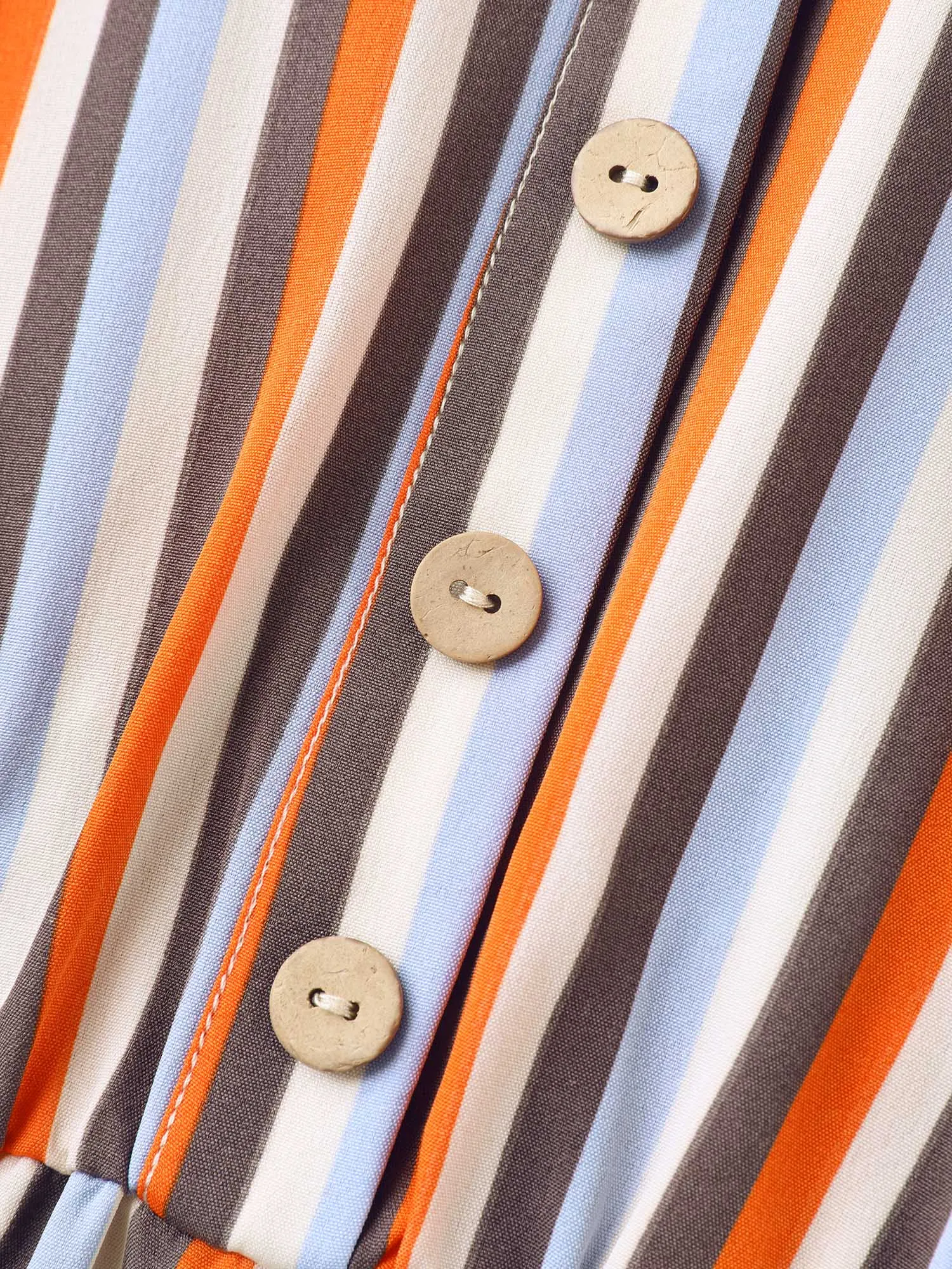 Stripes Notched Collar Pockets Midi Dress sold by Bloomchic product image thumbnail 5