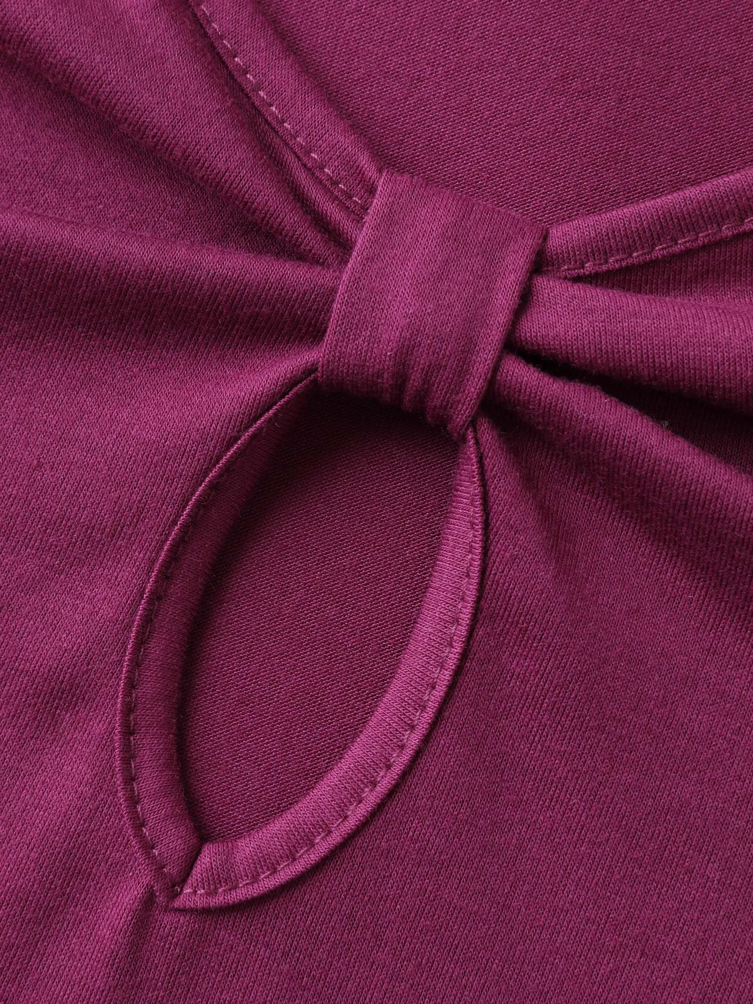 Petal Sleeve Keyhole Plain T-Shirt sold by Bloomchic product image thumbnail 5