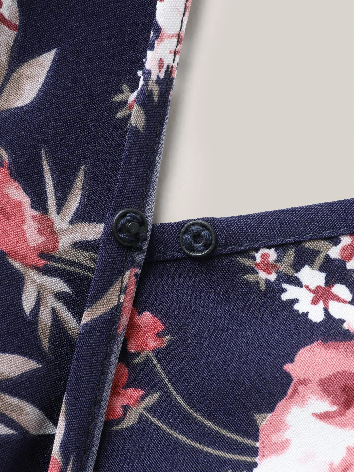 Large Flower Pattern Pockets Belted Jumpsuit sold by Bloomchic product image thumbnail 5