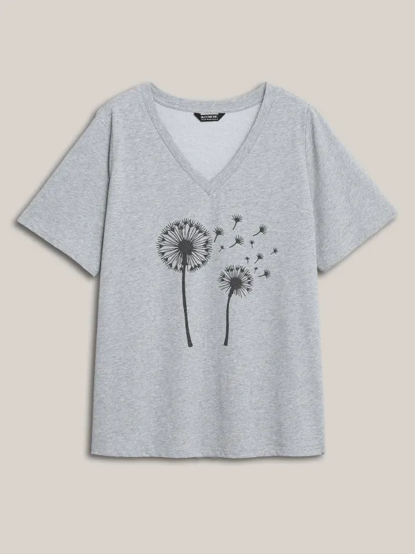 Dandelion Flower Pattern Crewneck T-Shirt sold by Bloomchic