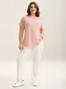 Sheer Stretchy Knit Crewneck Top sold by Bloomchic