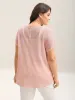 Sheer Stretchy Knit Crewneck Top sold by Bloomchic