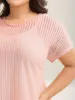 Sheer Stretchy Knit Crewneck Top sold by Bloomchic
