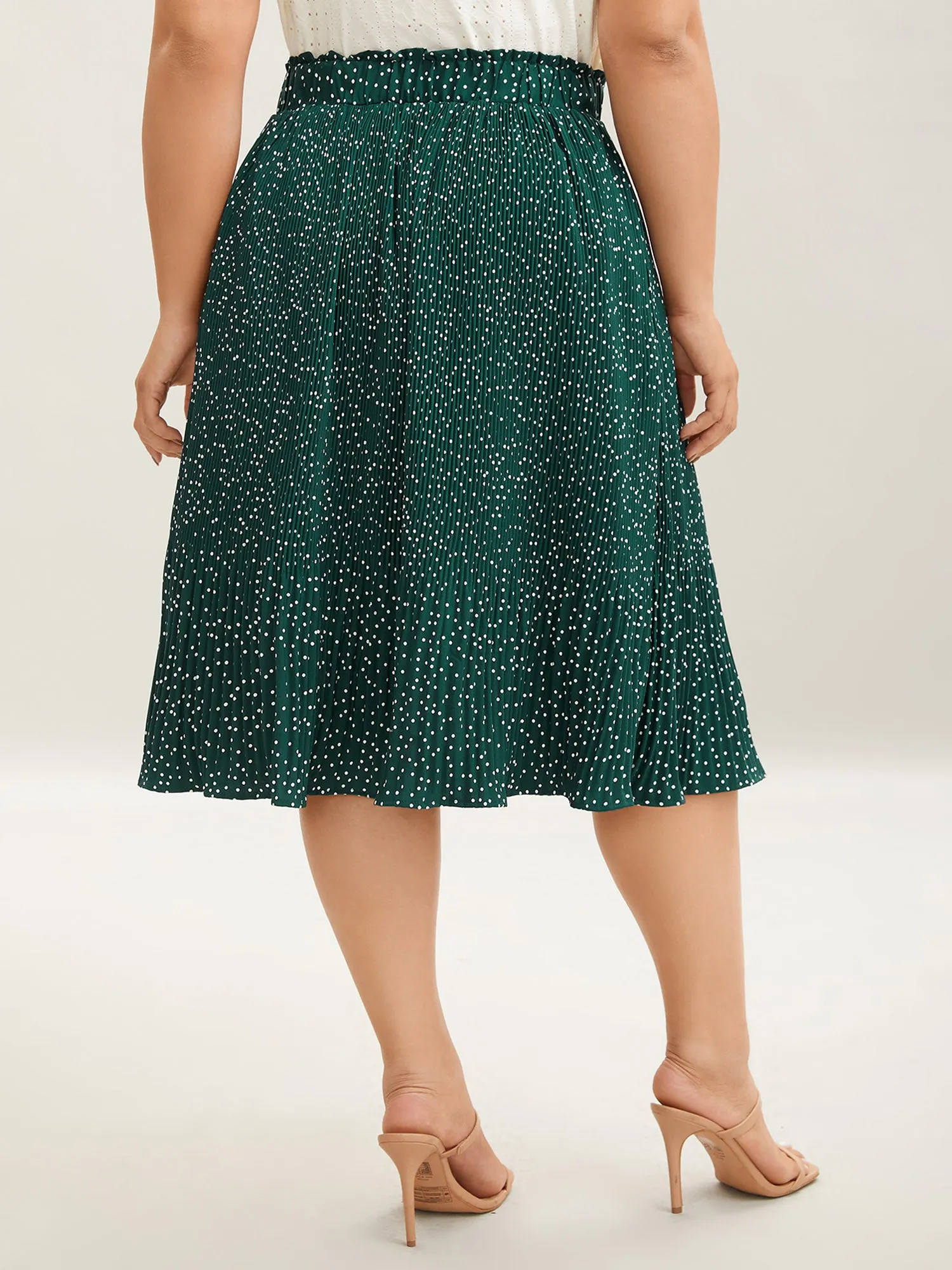 Fine Dots Print Smocked Waist Midi Skirt sold by Bloomchic product image thumbnail 5