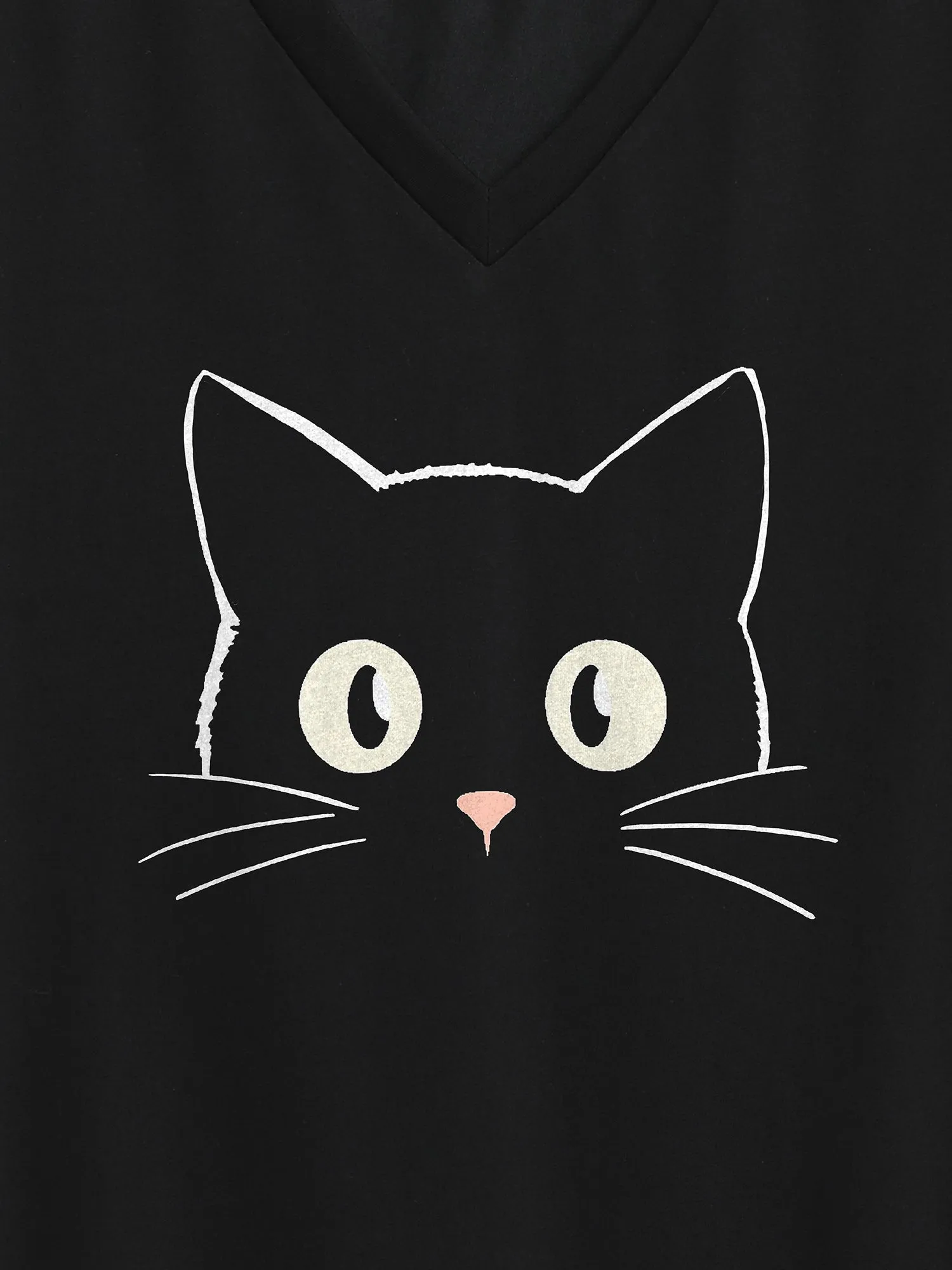 Cat Pattern Crewneck T-Shirt sold by Bloomchic product image thumbnail 2