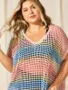 Color Contrast Spliced Crochet Swim Cover-Up sold by Bloomchic