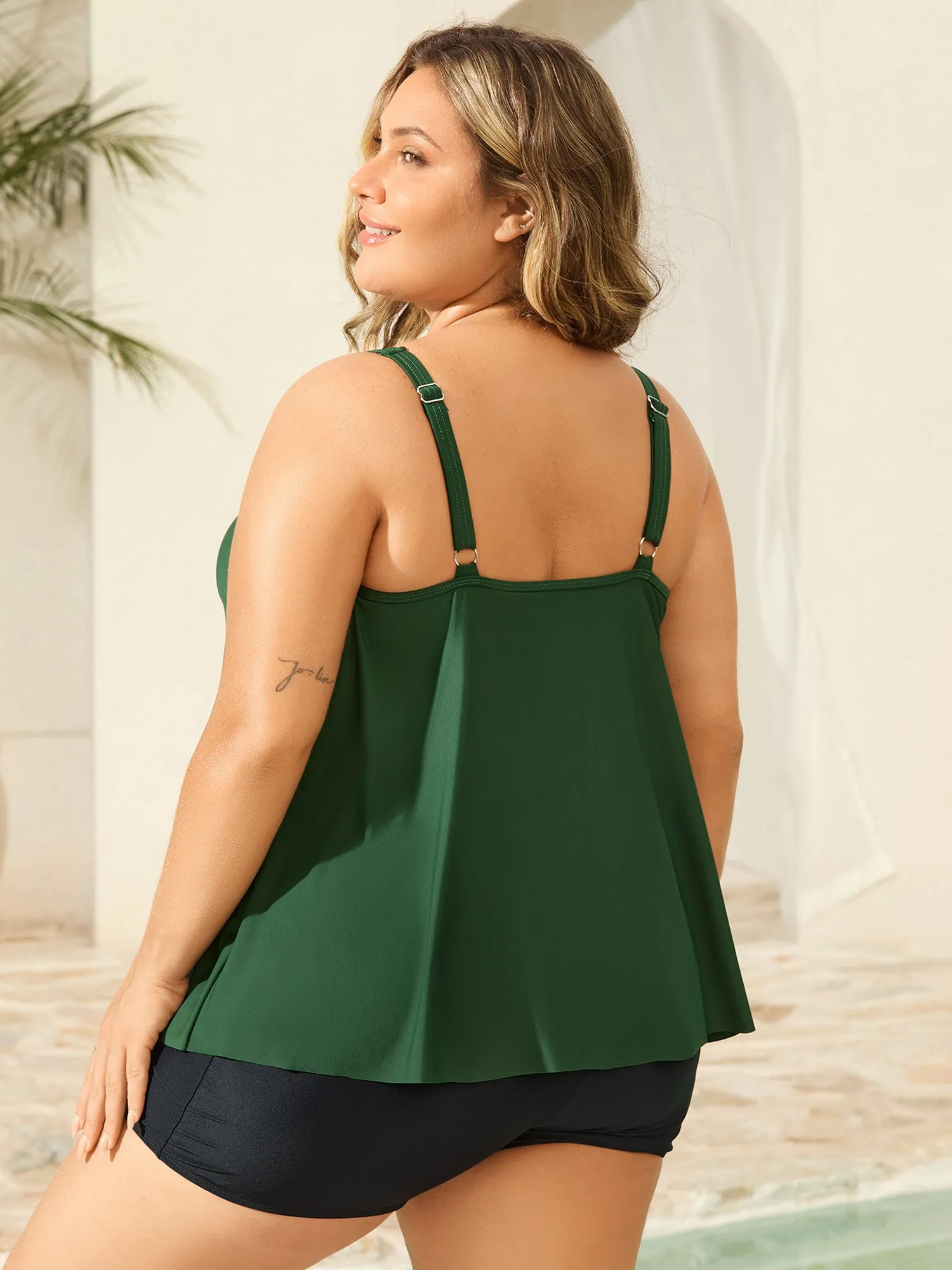 Color Contrast Layered Keyhole Swim Top sold by Bloomchic product image thumbnail 4