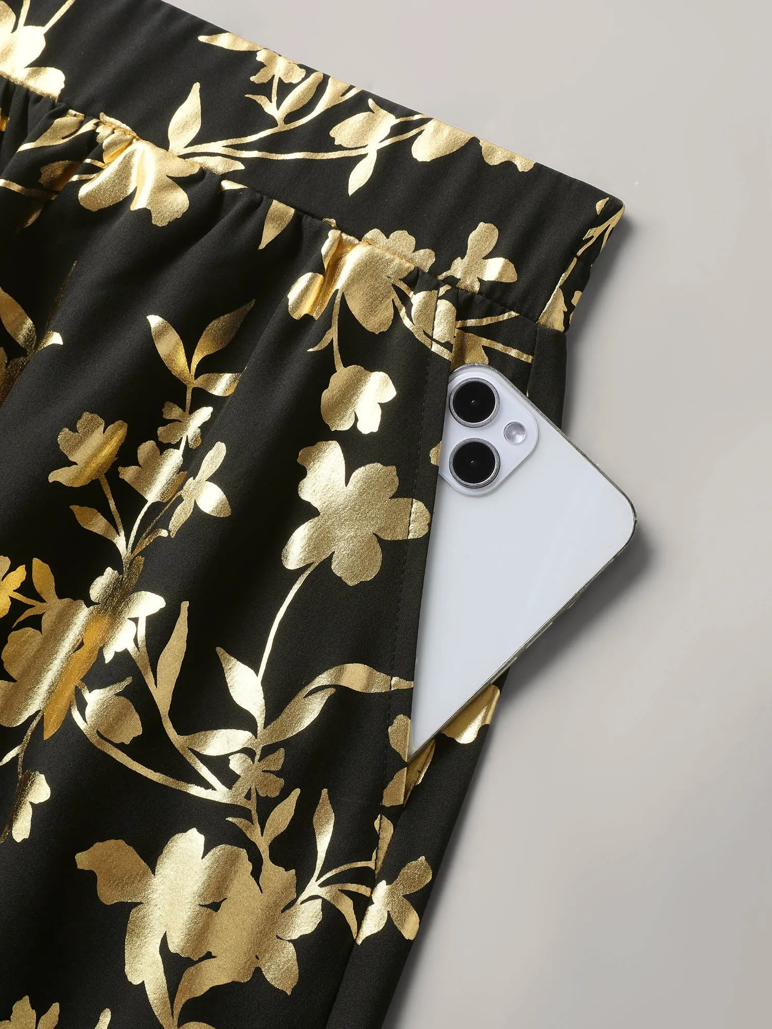 Shimmery Floral Hot Stamping Midi Skirt sold by Bloomchic product image thumbnail 5