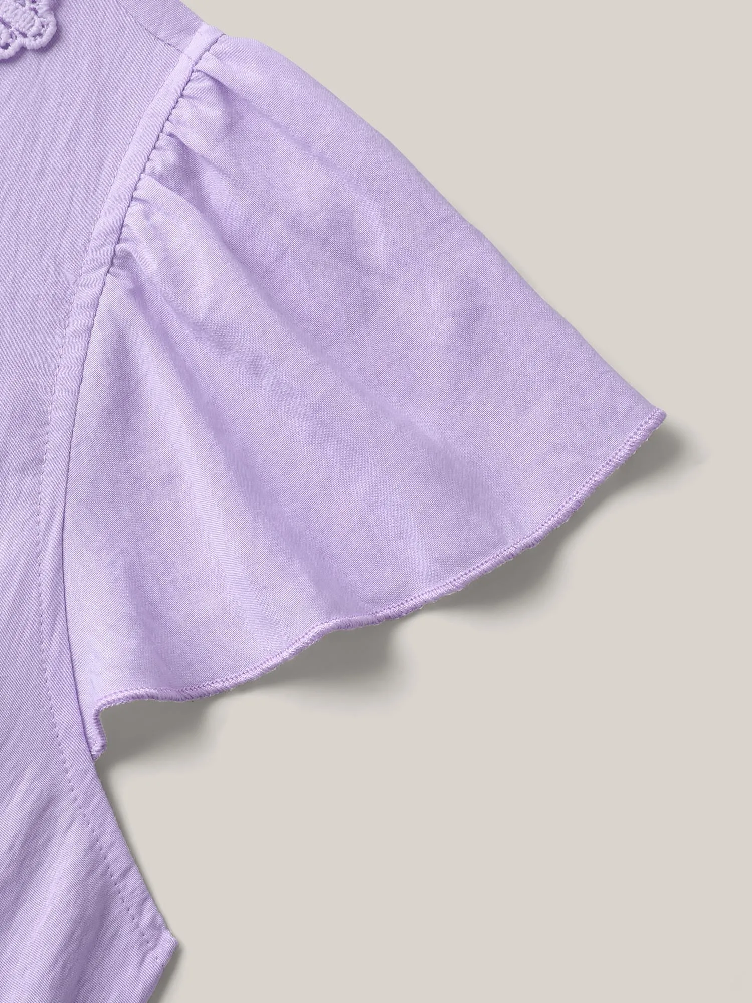 Lace Trim Flutter Sleeve Midi Dress sold by Bloomchic product image thumbnail 5