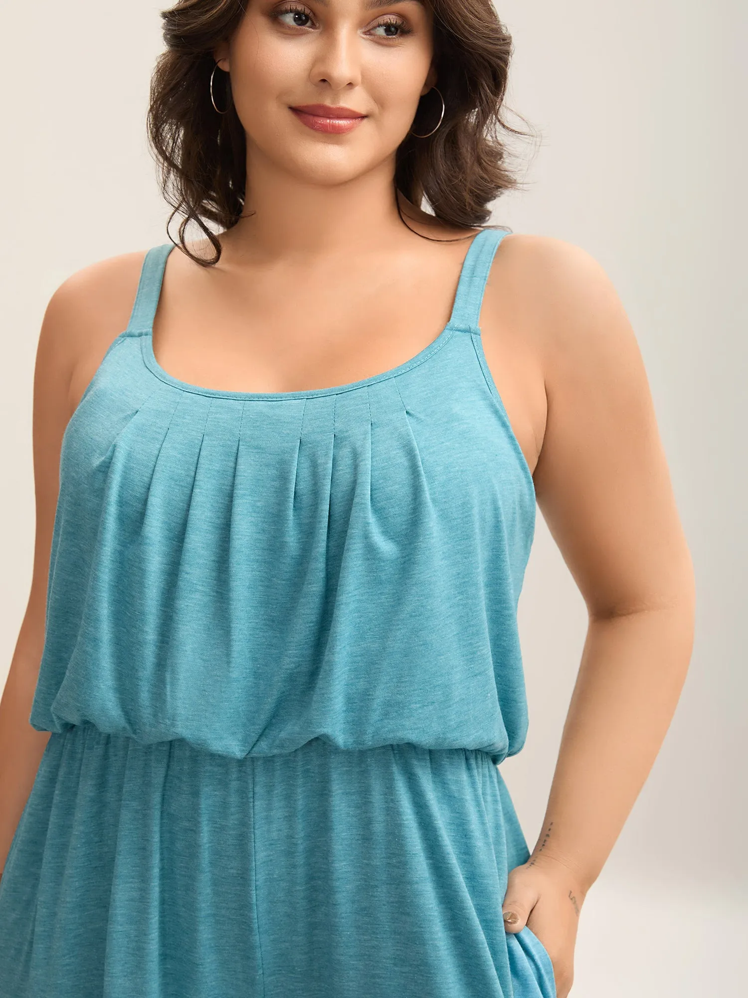 Stretchy Pockets Adjustable Straps Jumpsuit sold by Bloomchic product image thumbnail 3