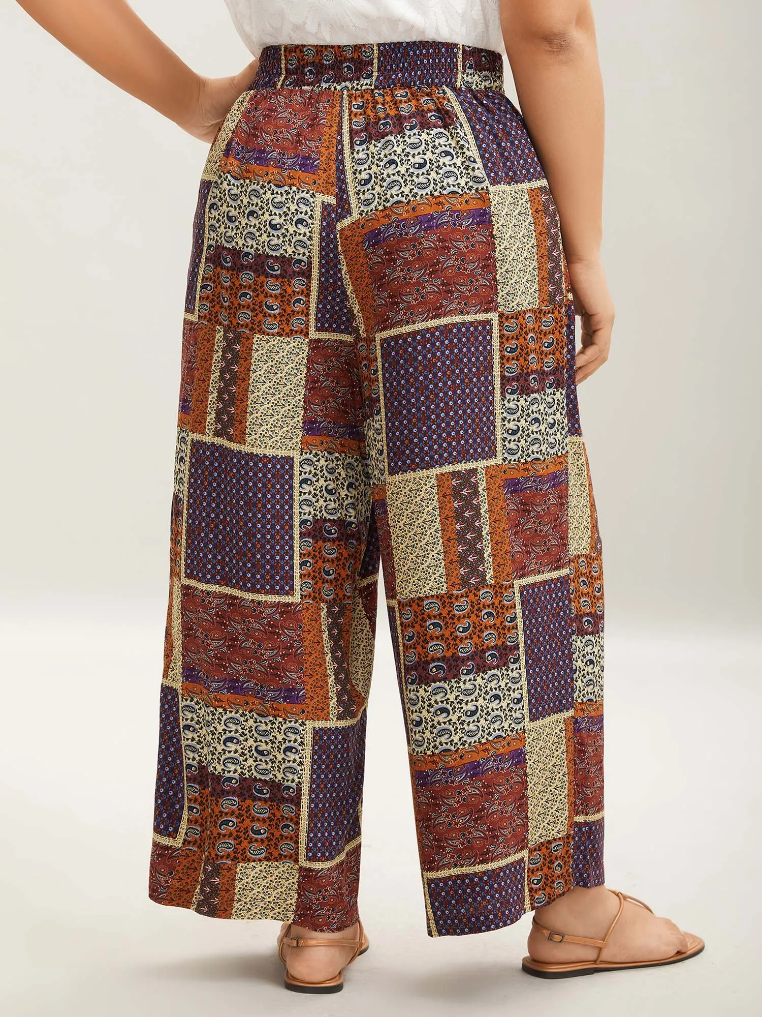 Collage Floral Print Wide-Leg Pants sold by Bloomchic product image thumbnail 4