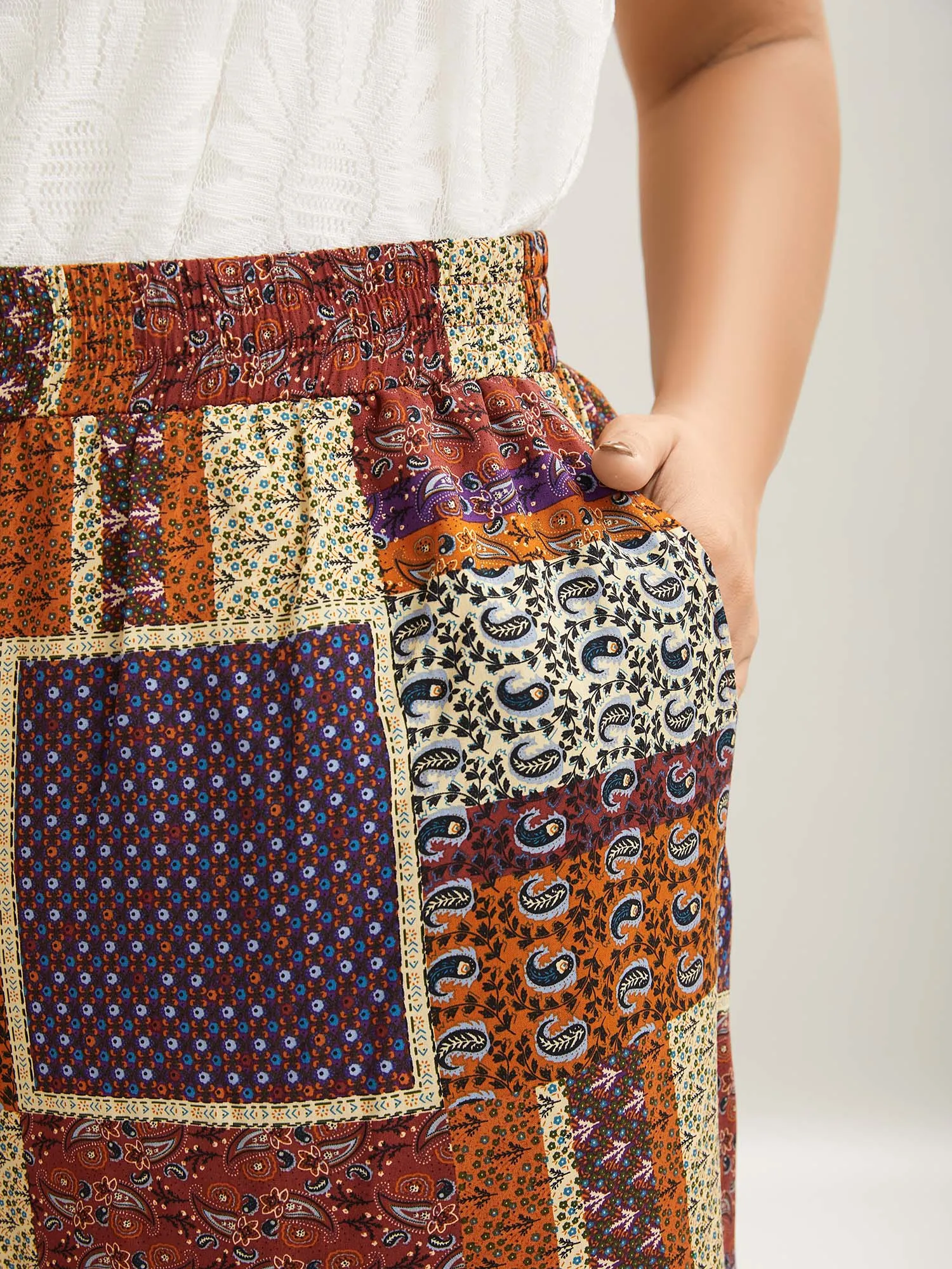 Collage Floral Print Wide-Leg Pants sold by Bloomchic product image thumbnail 2