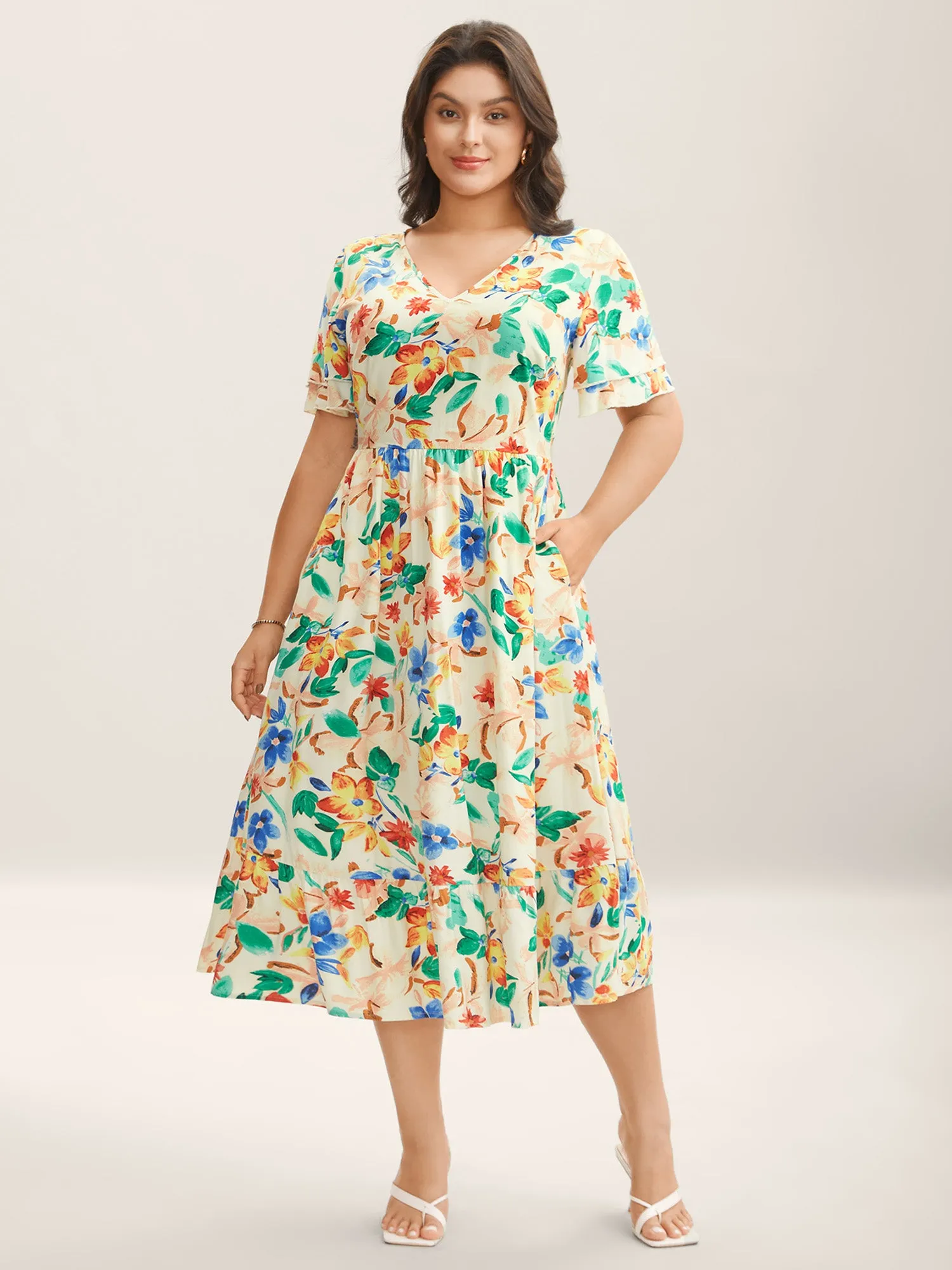 Sunkissed Florals Pockets Midi Dress sold by Bloomchic product image thumbnail 3