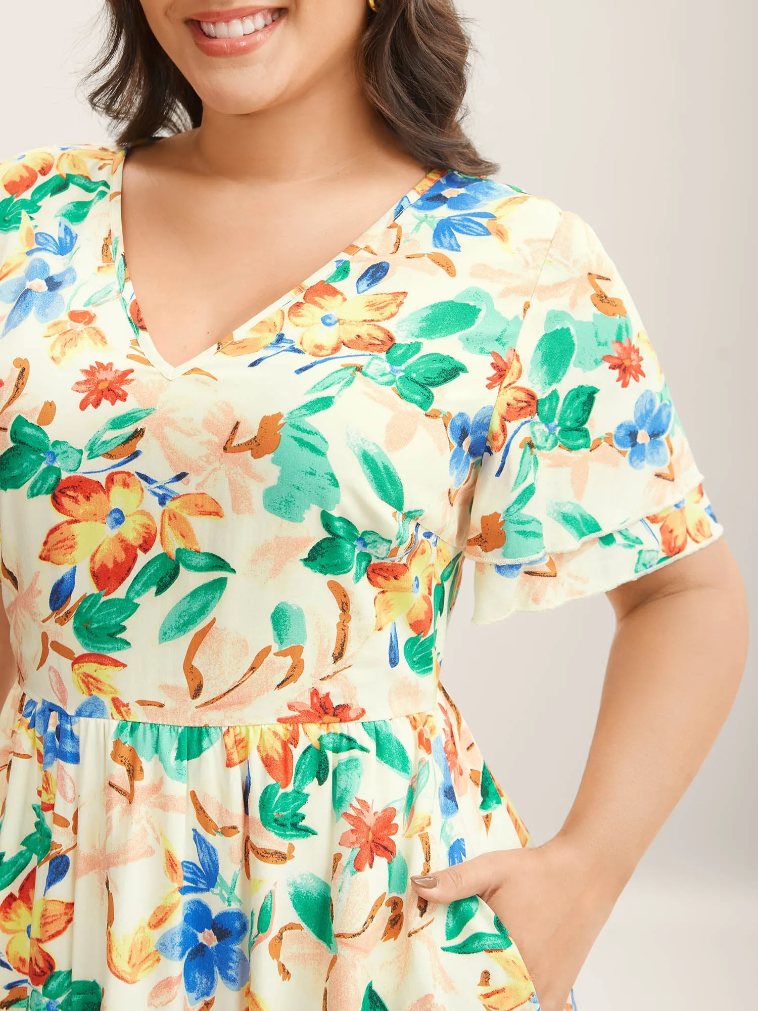 Sunkissed Florals Pockets Midi Dress sold by Bloomchic product image thumbnail 2