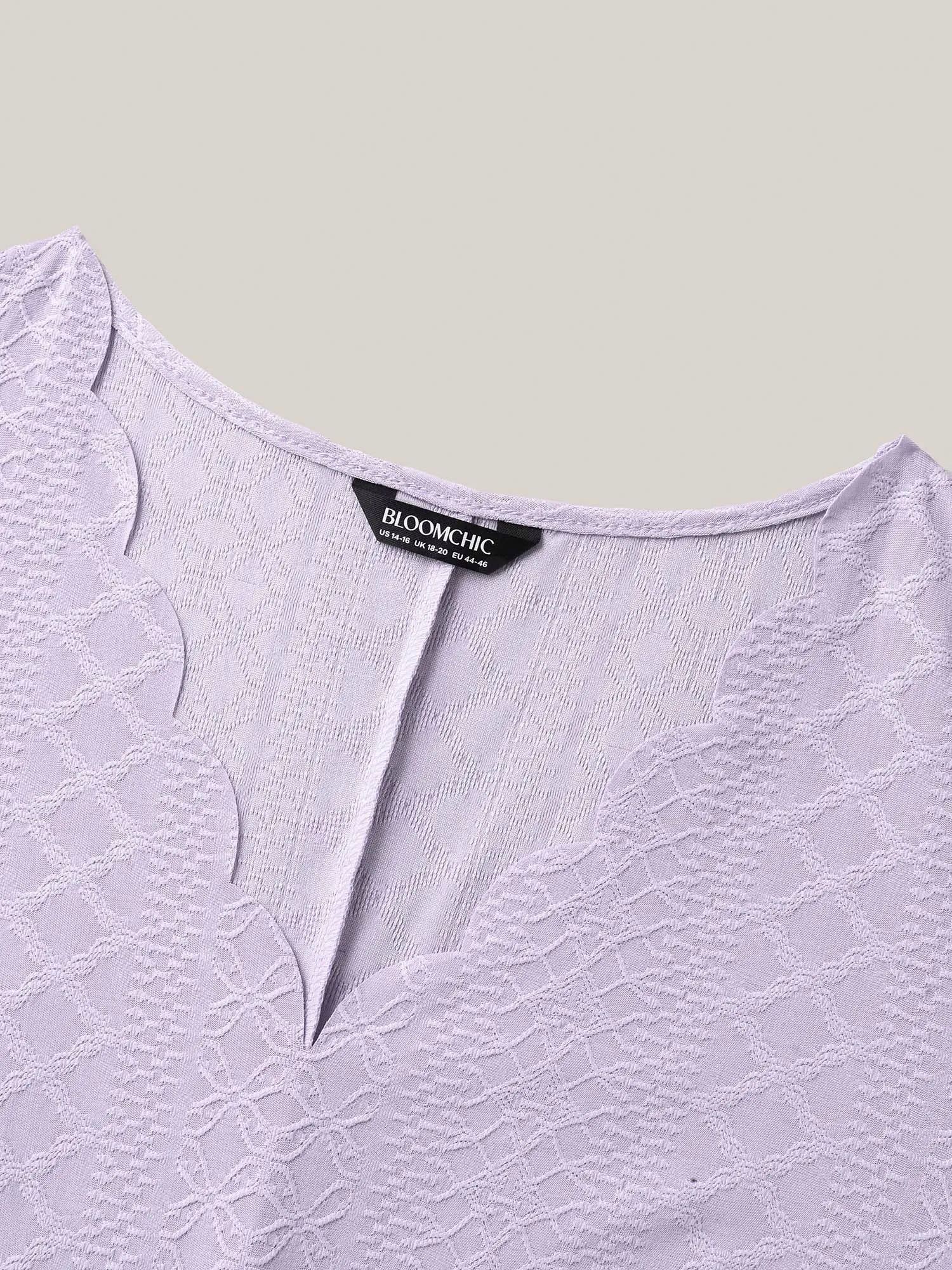 Textured Knit Scalloped Neckline Midi Dress sold by Bloomchic product image thumbnail 5