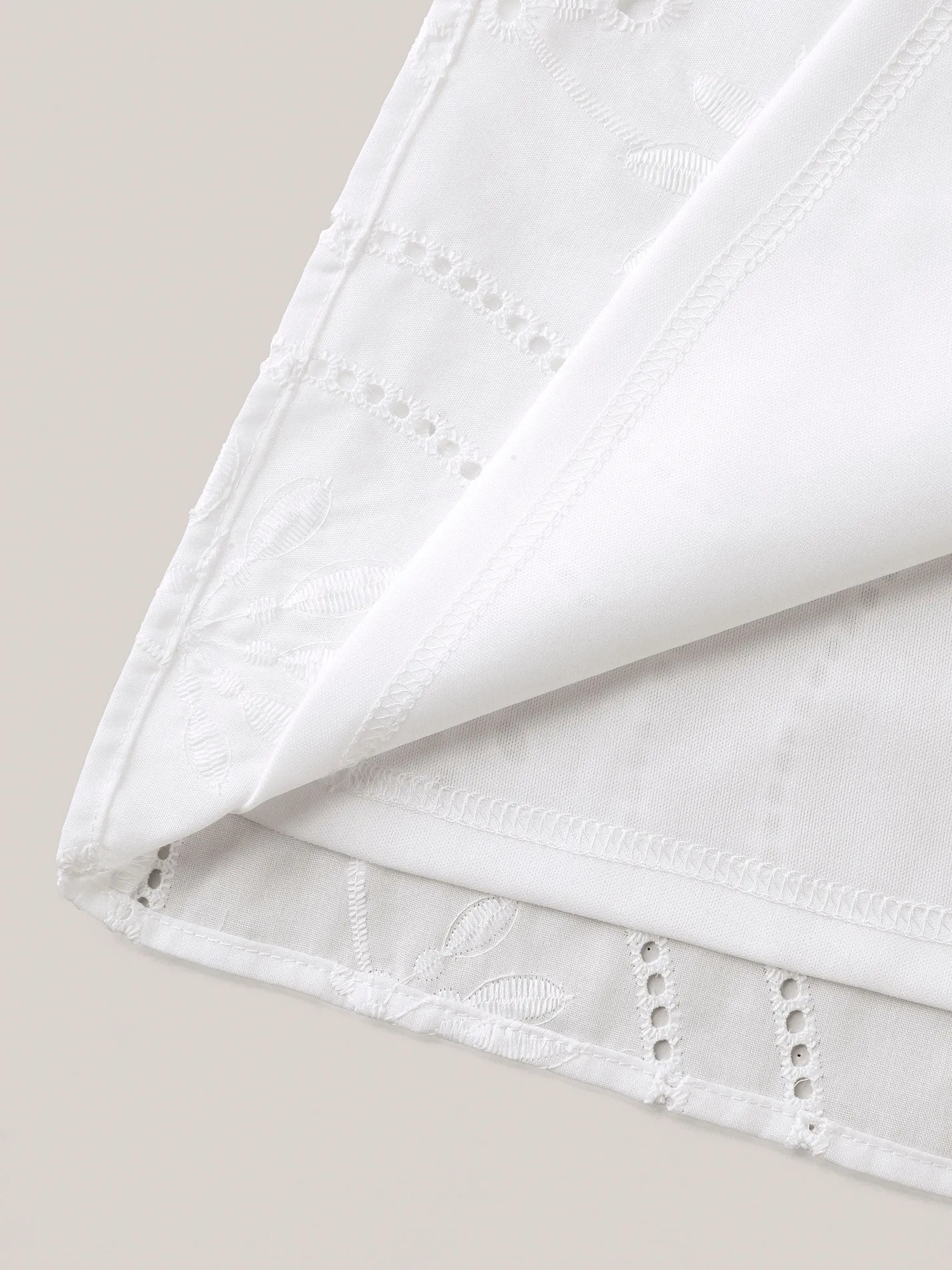 Embroidered Eyelet Trim Pleated Shirt sold by Bloomchic product image thumbnail 5