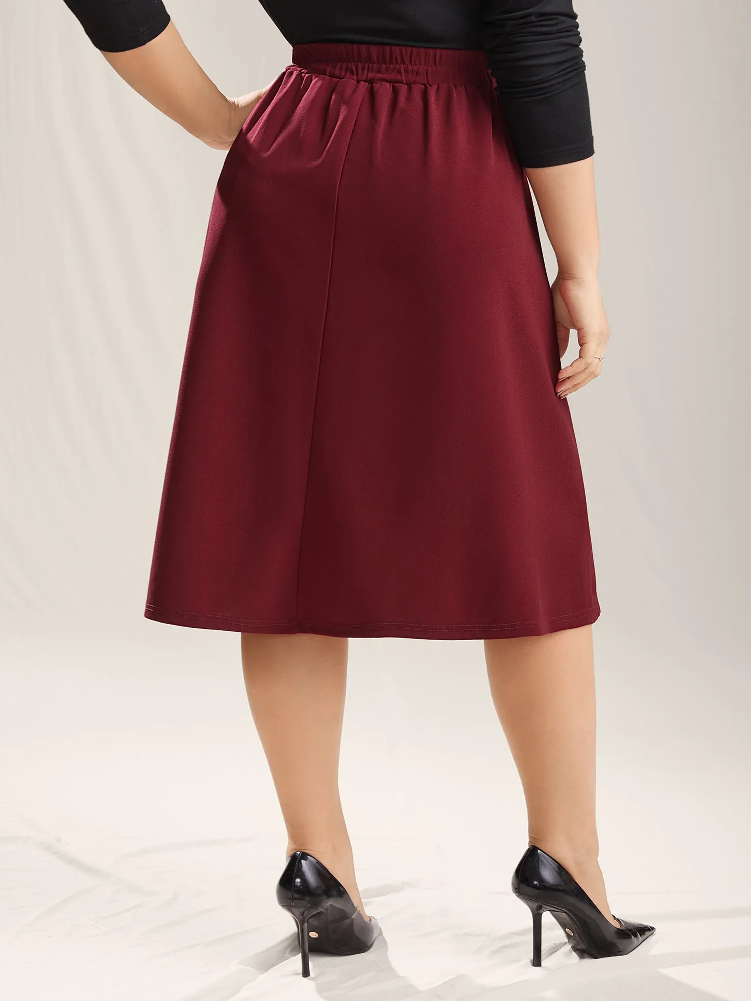 Buckle Detail Pleated Midi Skirt sold by Bloomchic product image thumbnail 4
