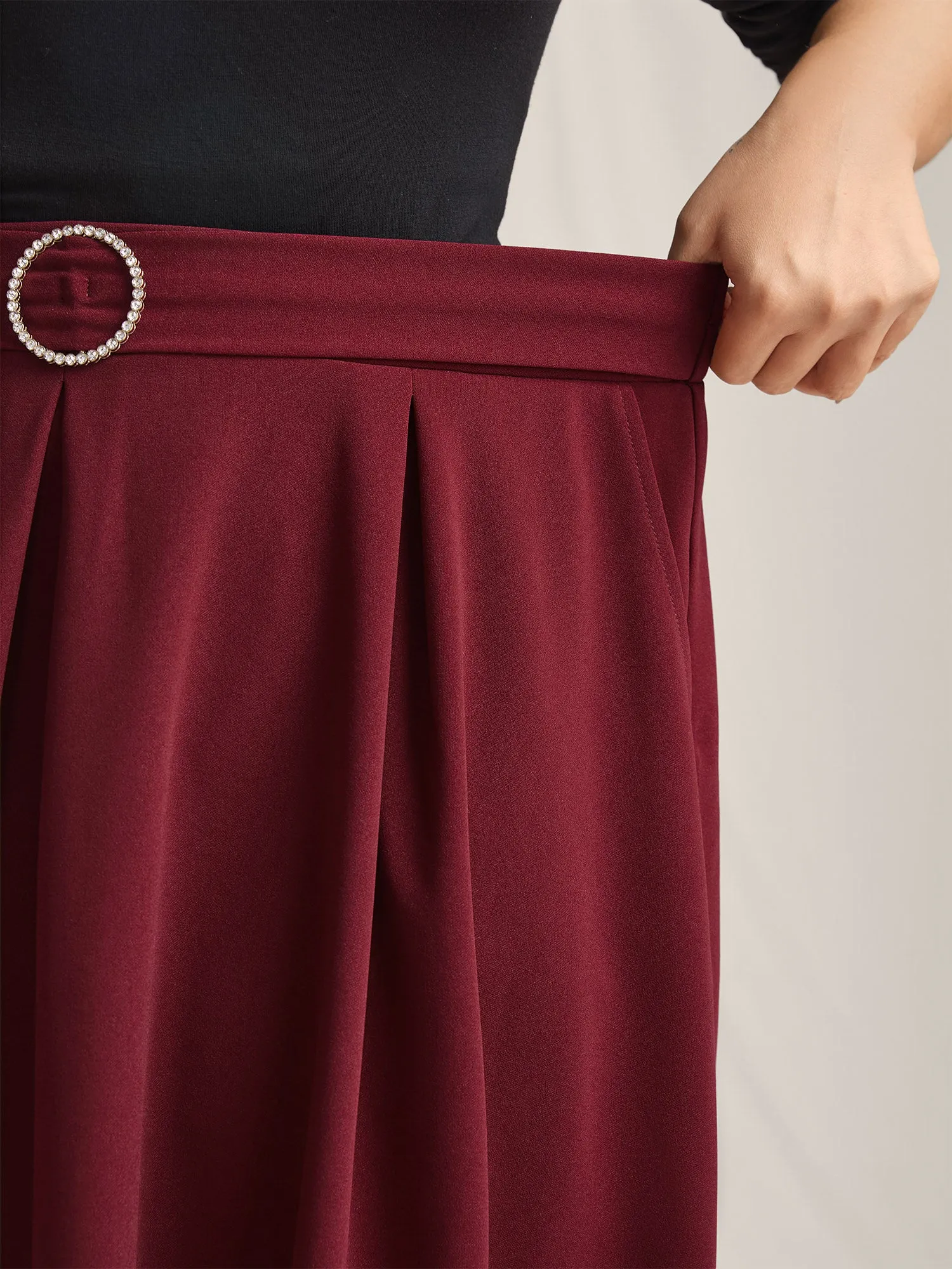 Buckle Detail Pleated Midi Skirt sold by Bloomchic product image thumbnail 2