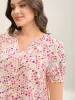 Pretty Polka Dots Shirred Sleeve Shirt sold by Bloomchic