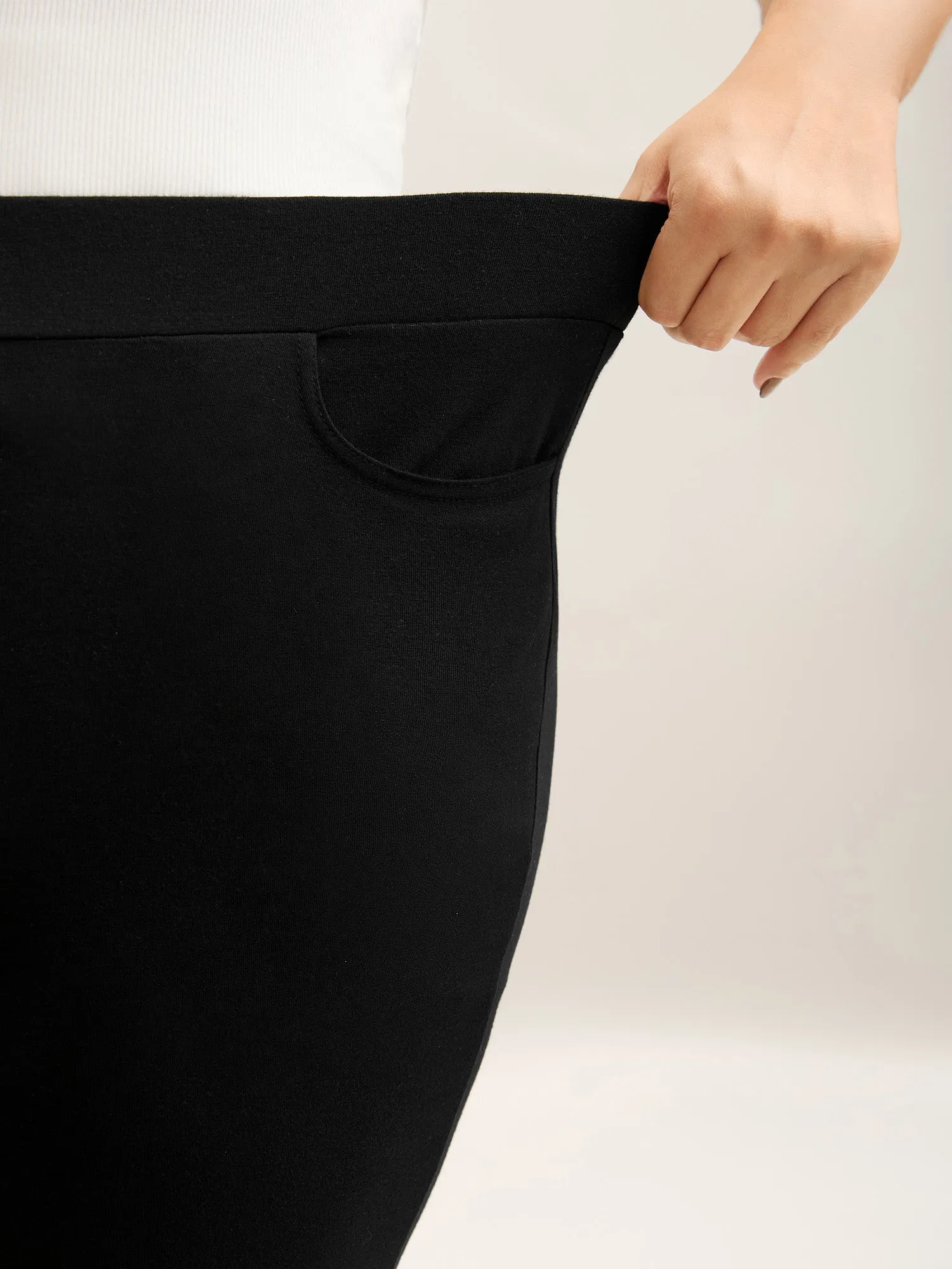 Stretchy Ruffled Hem Cropped Pants sold by Bloomchic product image thumbnail 3