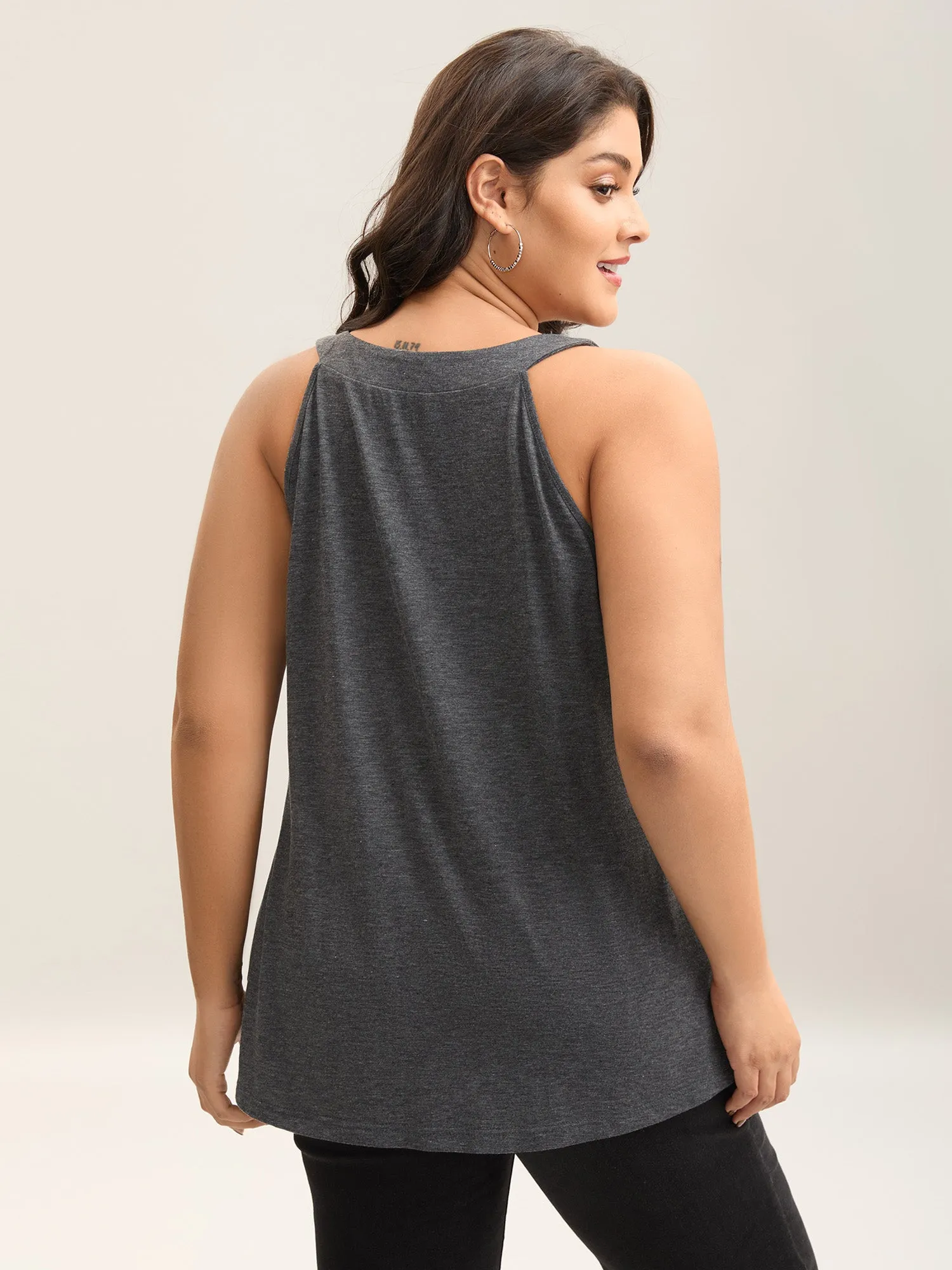 Pleated Button Detail Tank Top sold by Bloomchic product image thumbnail 4