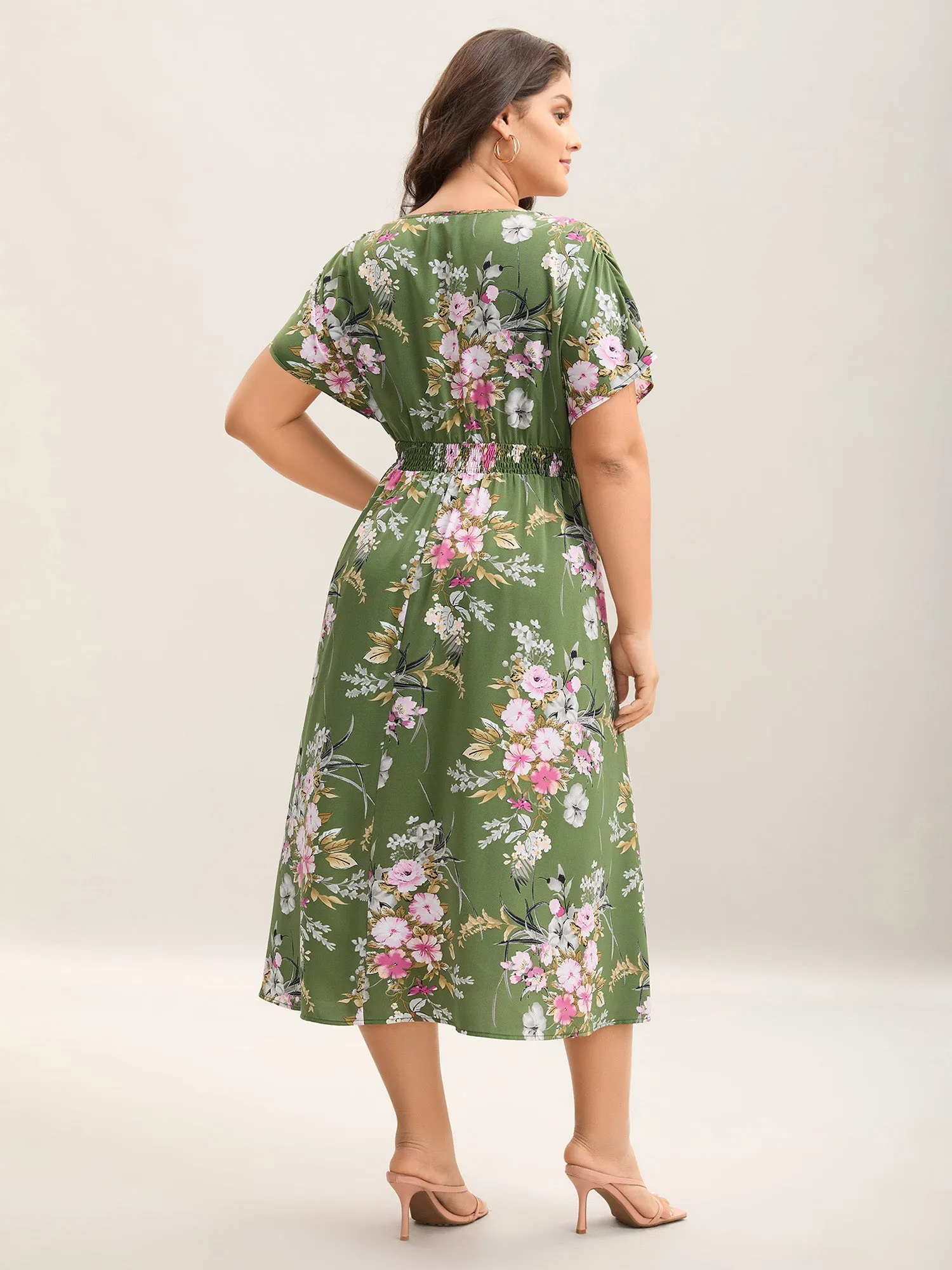 Floral Print Lace Trim Pockets Maxi Dress sold by Bloomchic product image thumbnail 4
