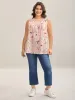 Floral Print Flowy Pleated Tank Top sold by Bloomchic