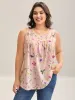 Floral Print Flowy Pleated Tank Top sold by Bloomchic
