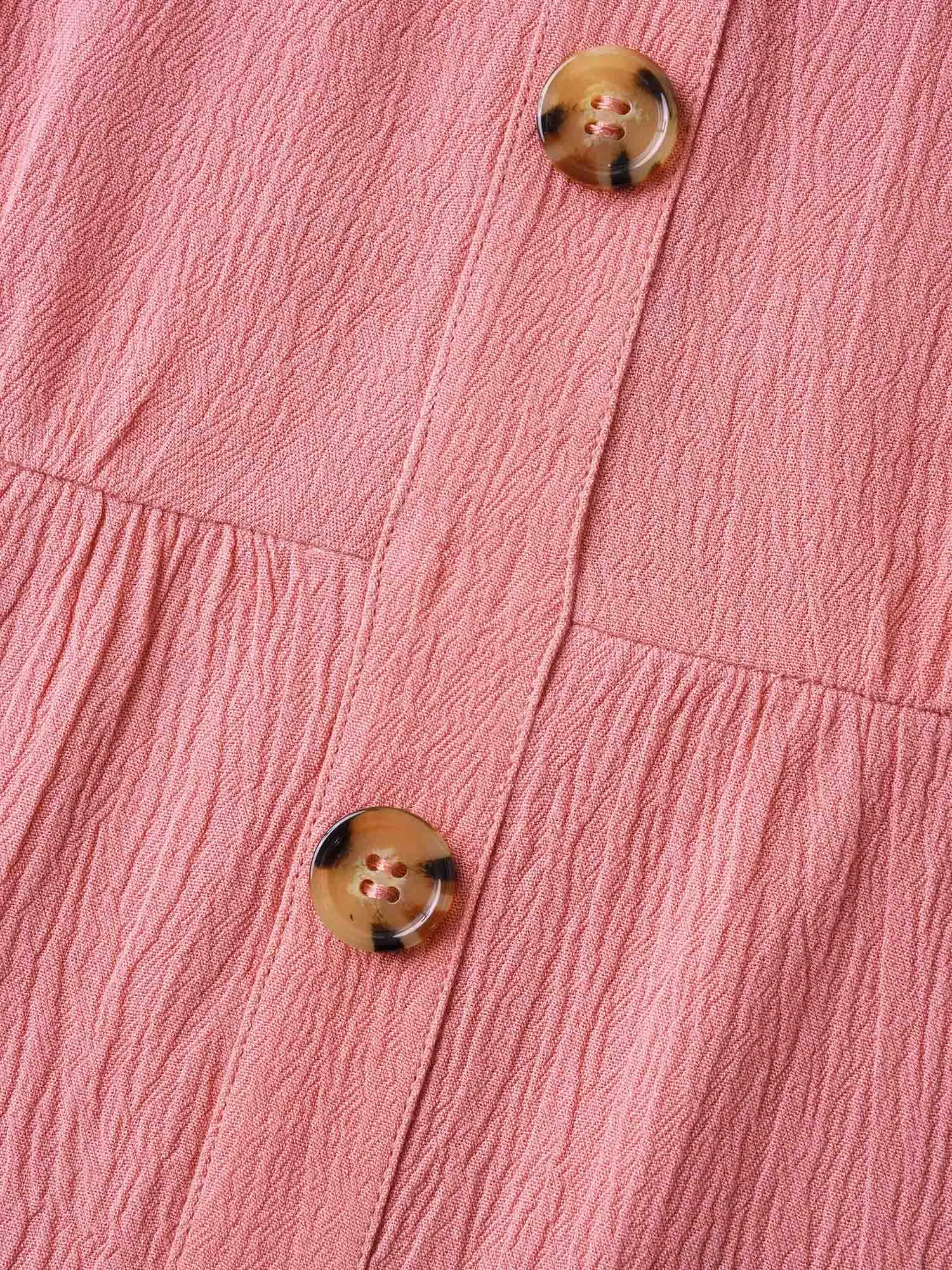 Rayon Ruffled Layered Hem Button Blouse sold by Bloomchic product image thumbnail 5