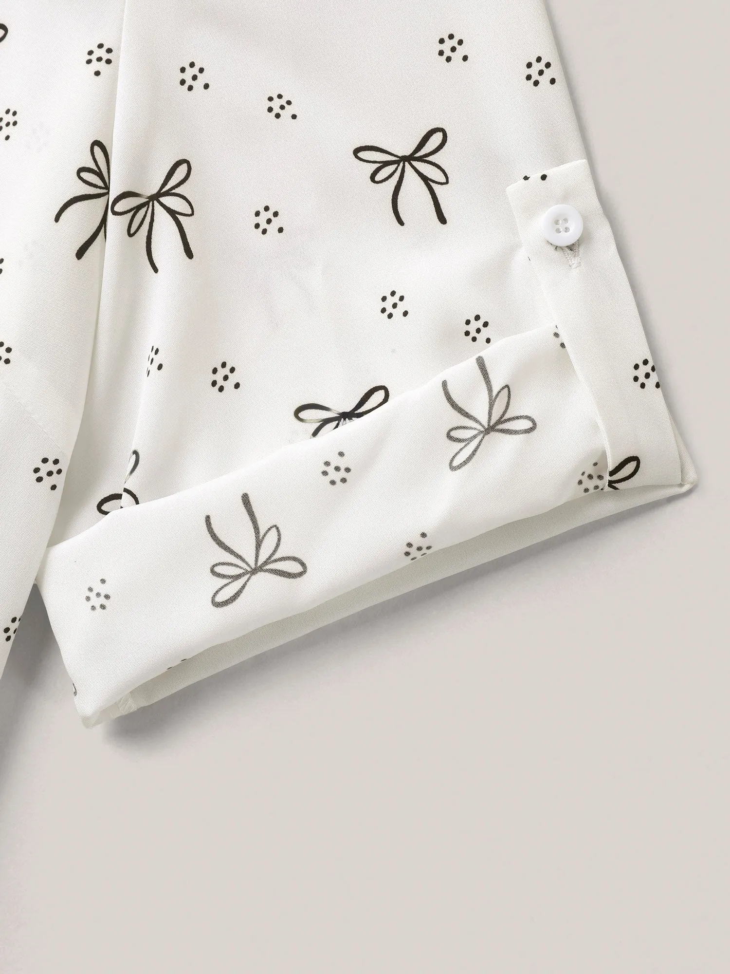 Bow Fun Print Notched Collar Shirt sold by Bloomchic product image thumbnail 5