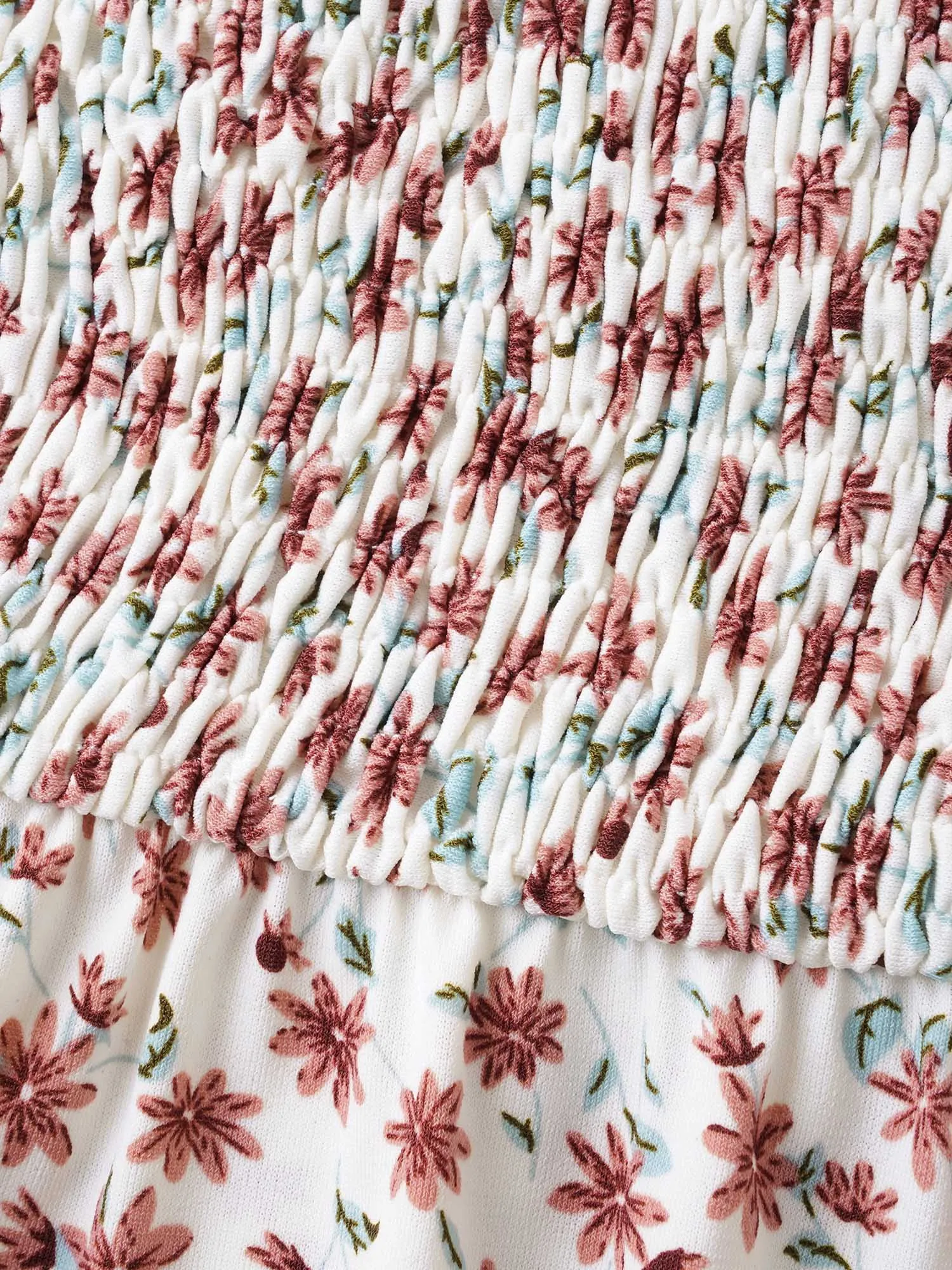 Floral Print Shirred Flared Sleeve Top sold by Bloomchic product image thumbnail 5