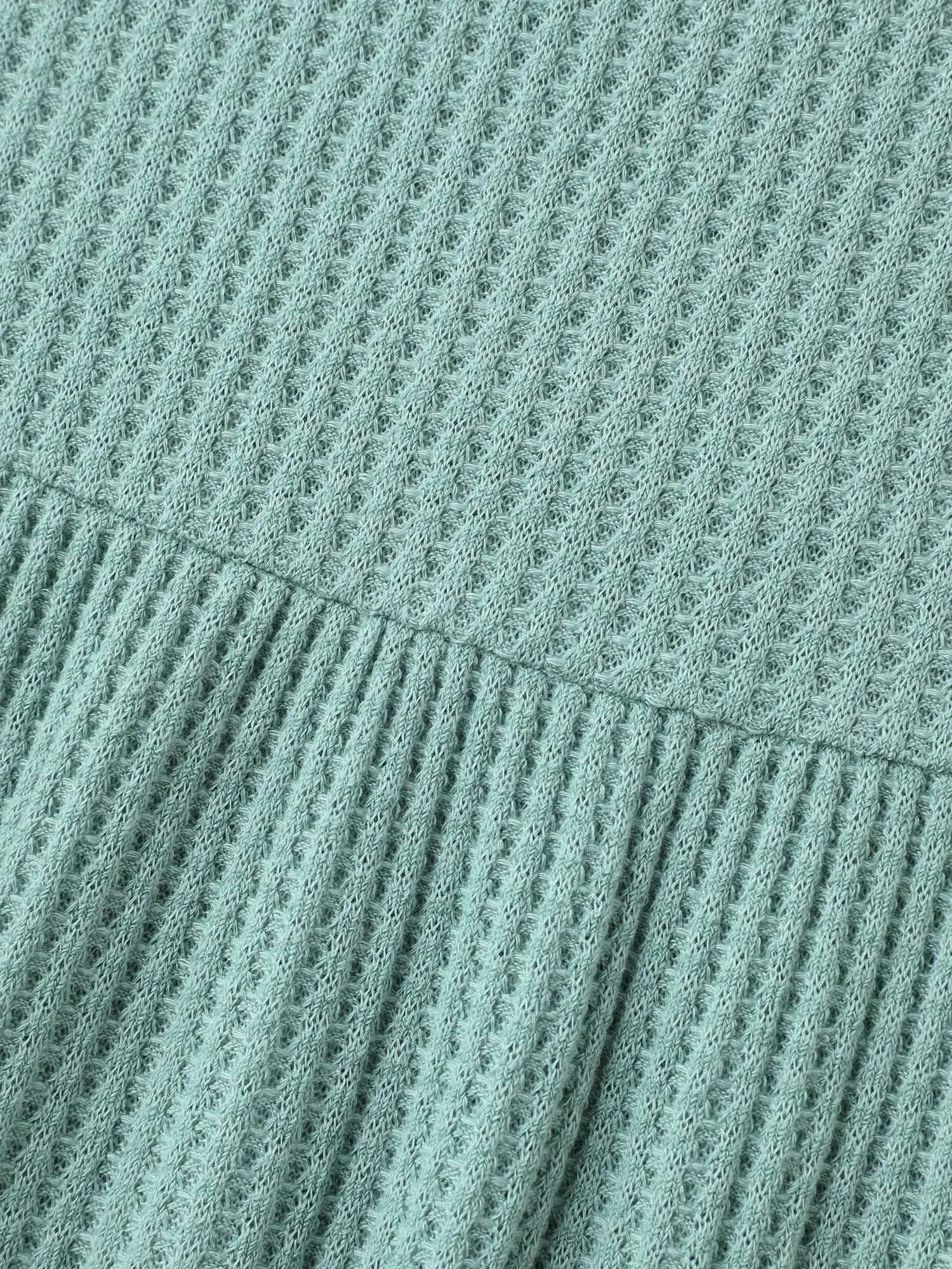 Waffle Lotus Leaf Hem T-Shirt sold by Bloomchic product image thumbnail 5