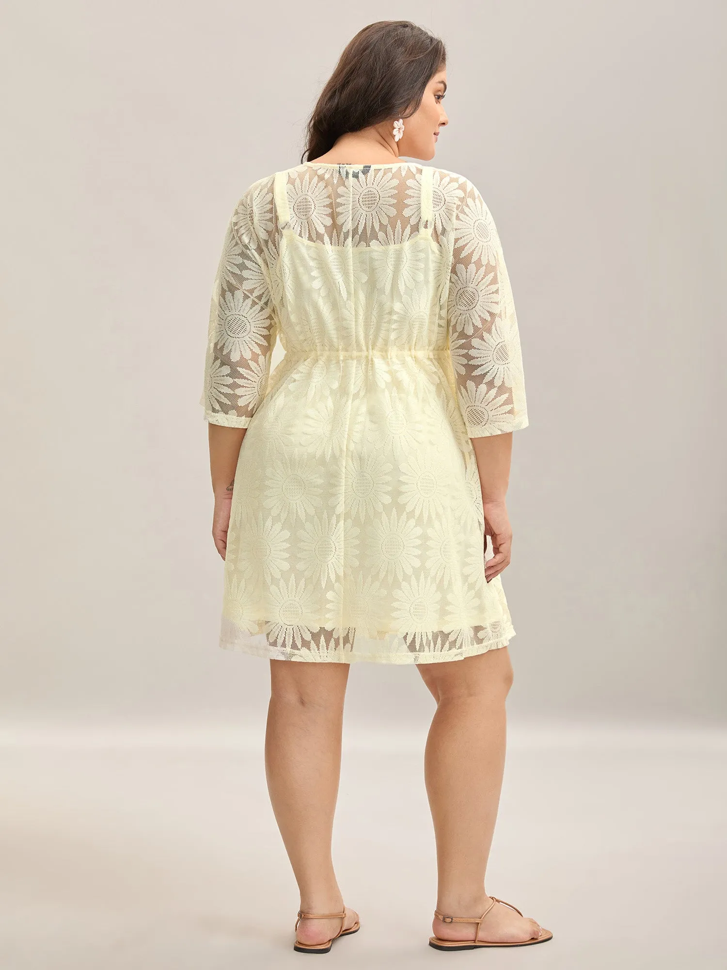 Woven Tied Two-Piece Sheer Midi Dress sold by Bloomchic product image thumbnail 4