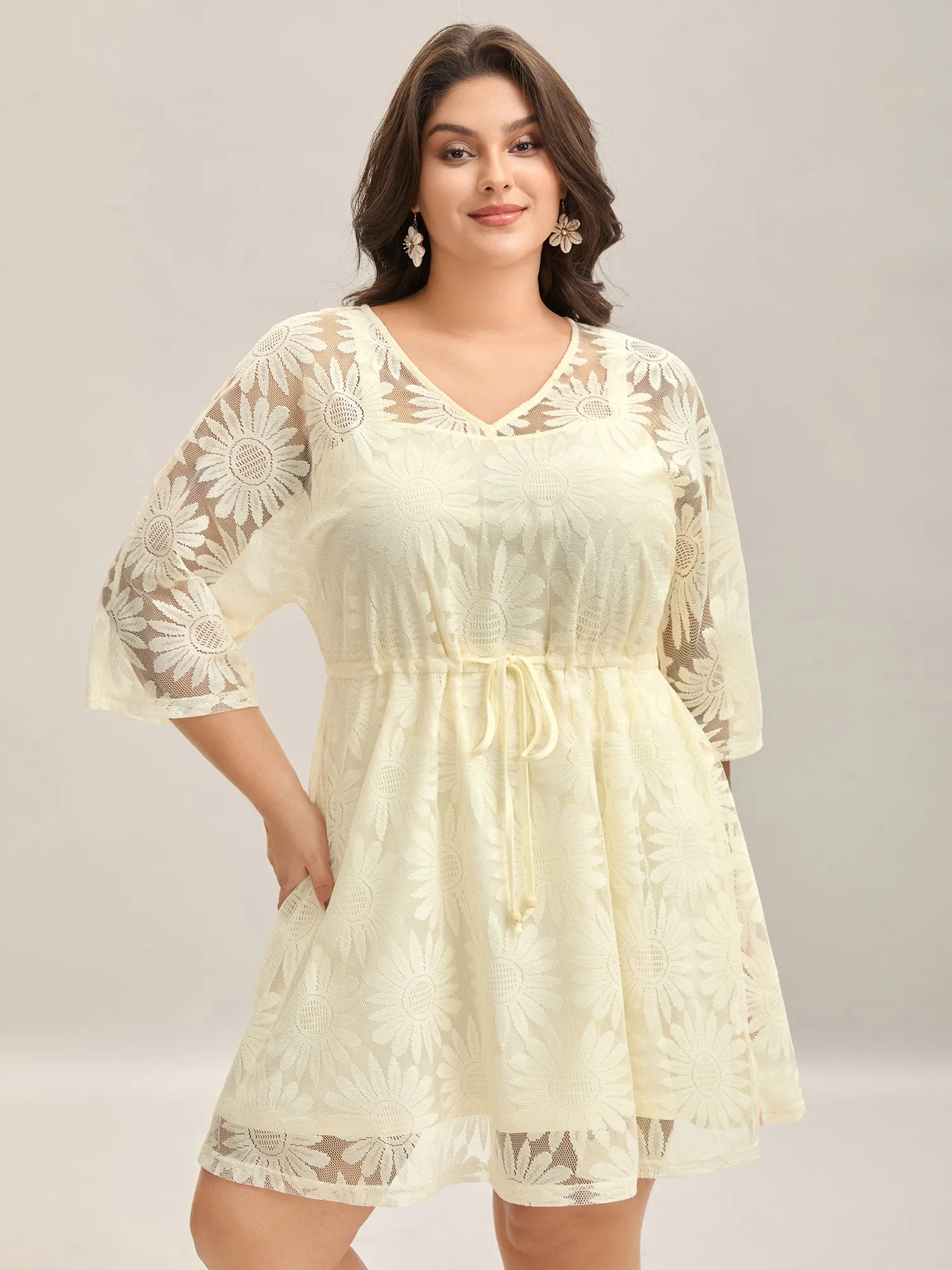 Woven Tied Two-Piece Sheer Midi Dress sold by Bloomchic