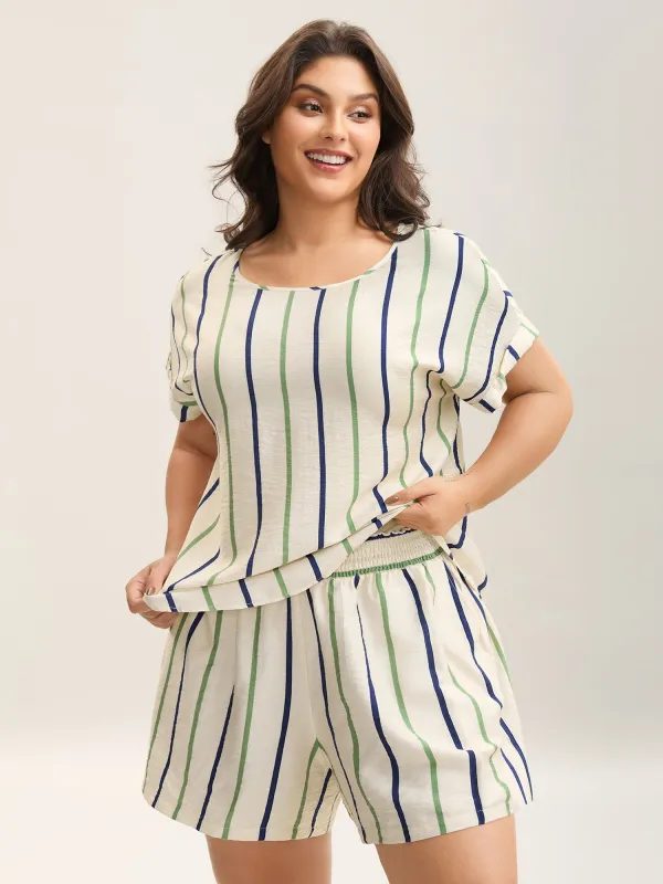 Colorful Stripes Flowy Loungewear Set sold by Bloomchic