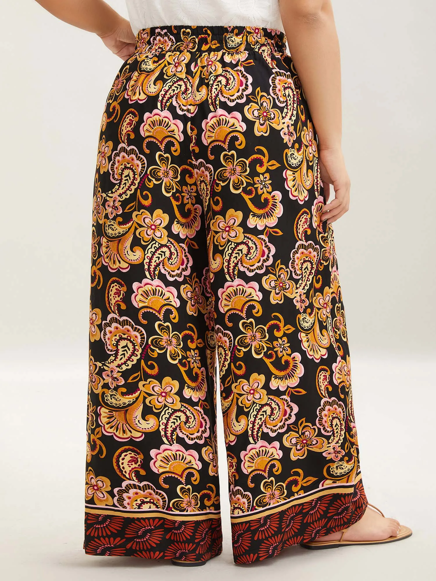 Paisley Print Drawstring Flowy Pants sold by Bloomchic product image thumbnail 4