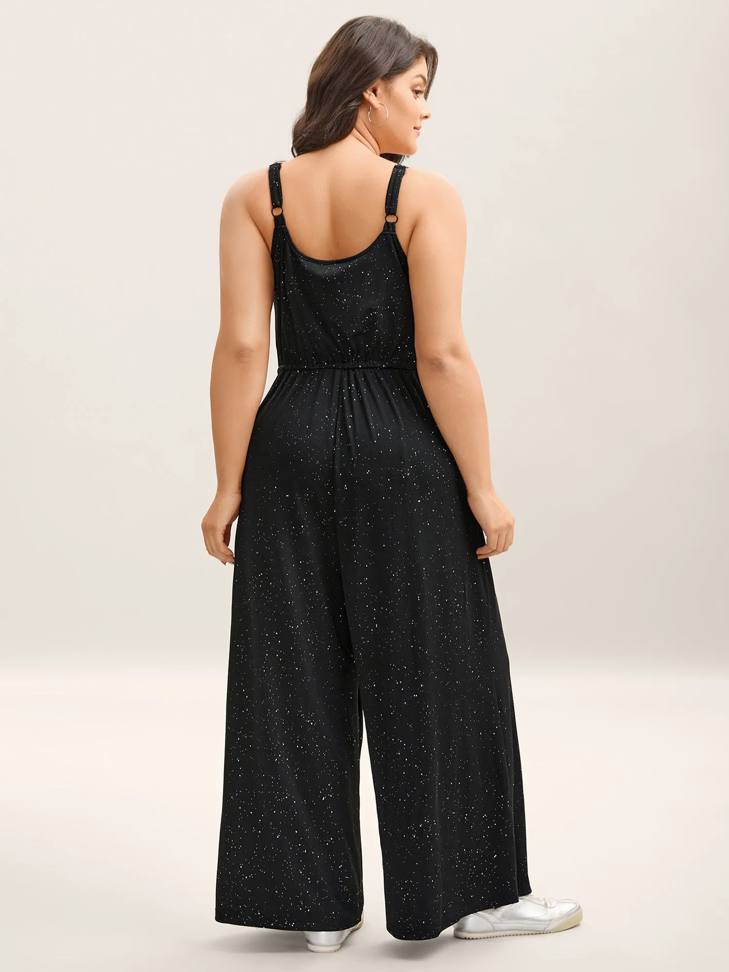 Sequins Waist-Tie Wide-Leg Jumpsuit sold by Bloomchic product image thumbnail 4